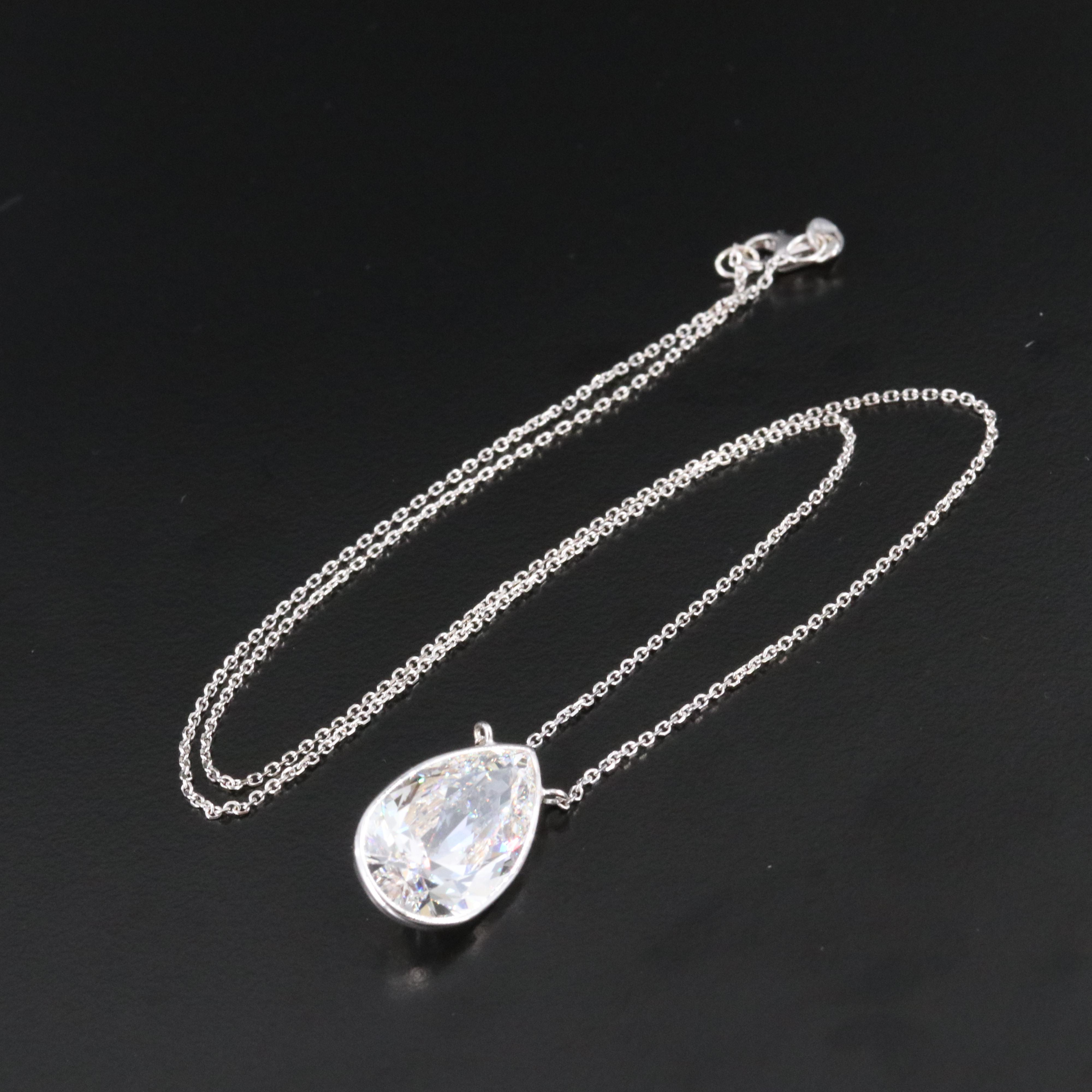 14K 8.01 CT Lab Grown Diamond Necklace with an IGI Report