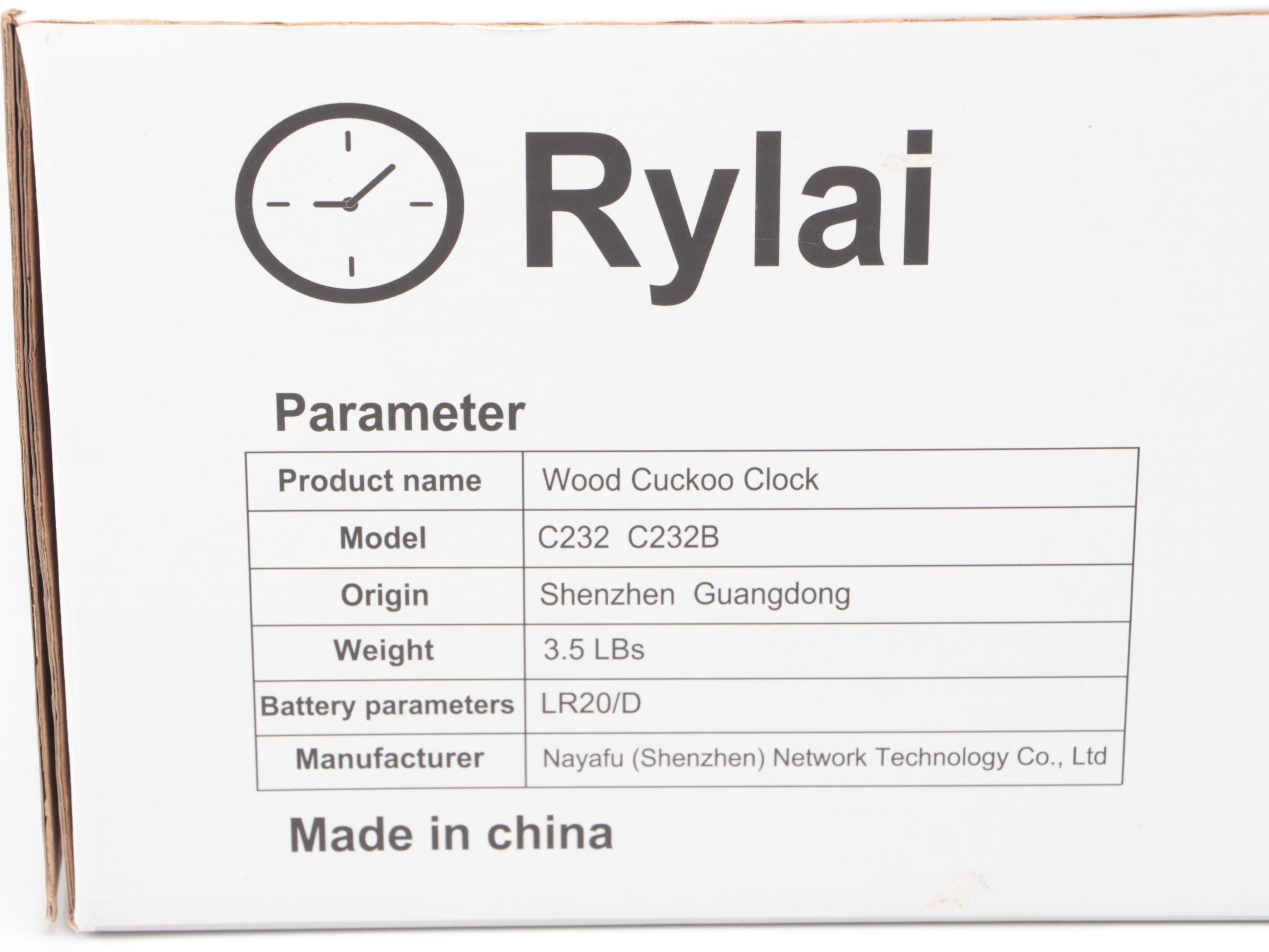 Rylai German Style Wooden Cuckoo Clock