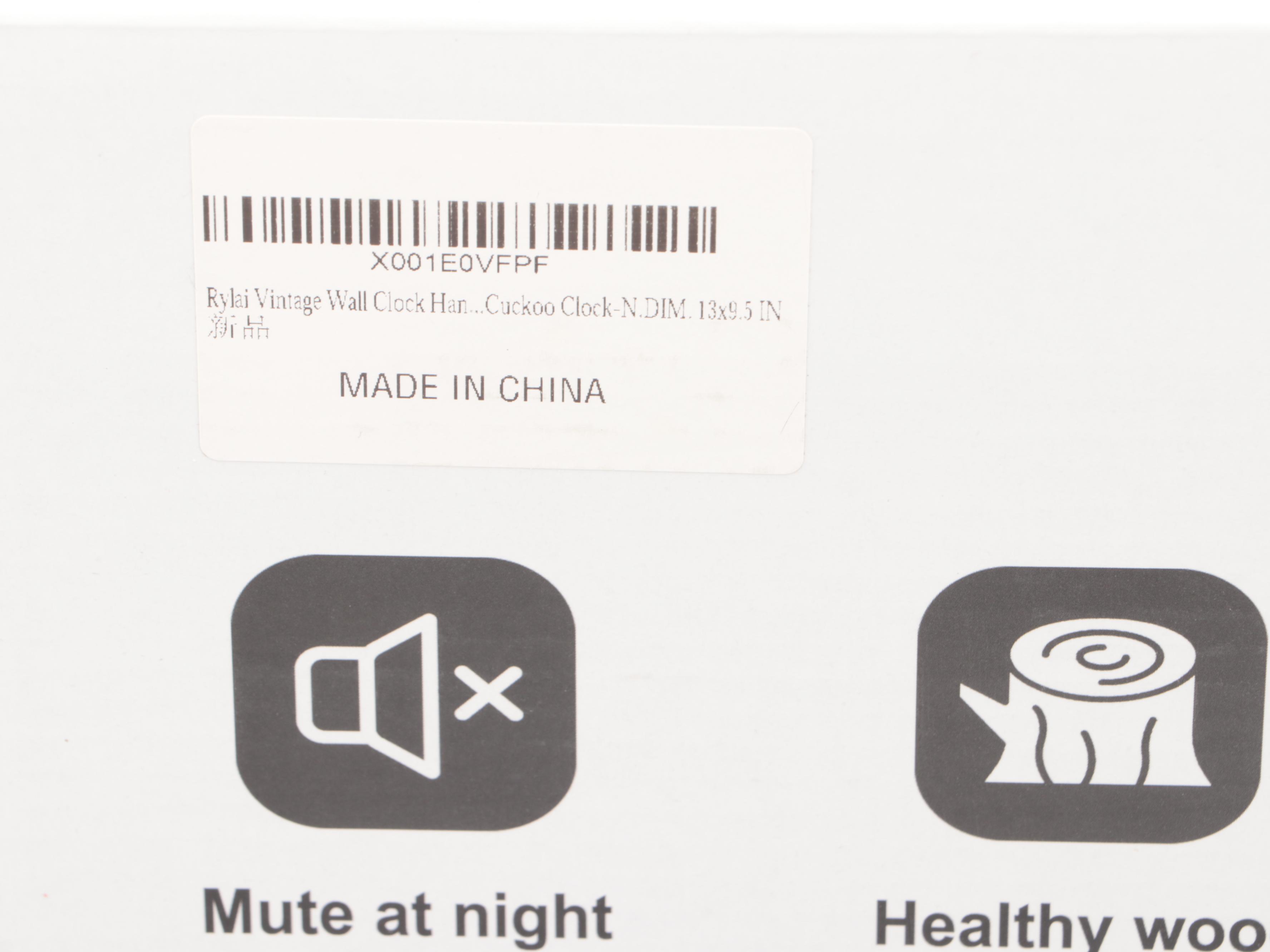 Rylai German Style Wooden Cuckoo Clock