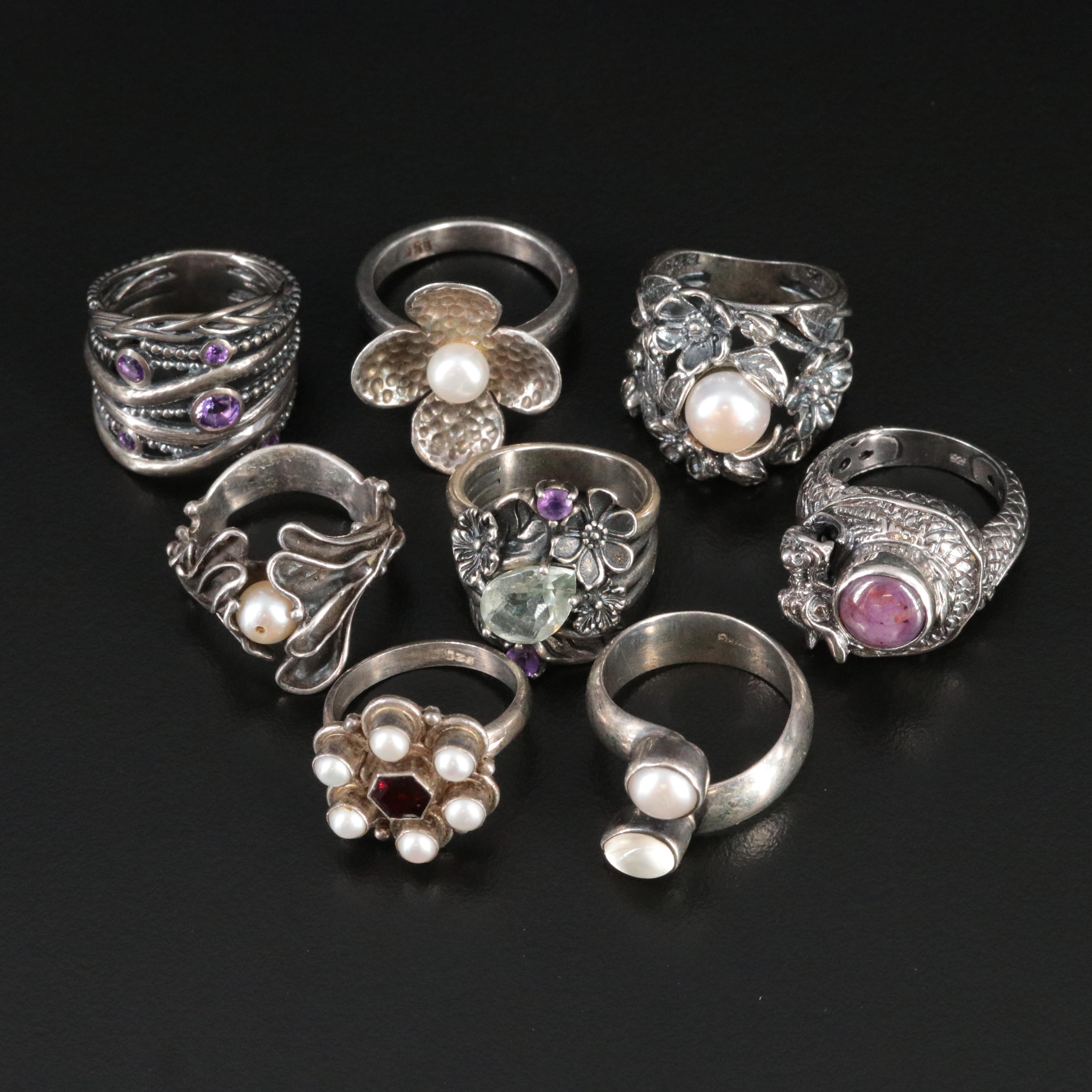Sterling Gemstone Ring Collection
