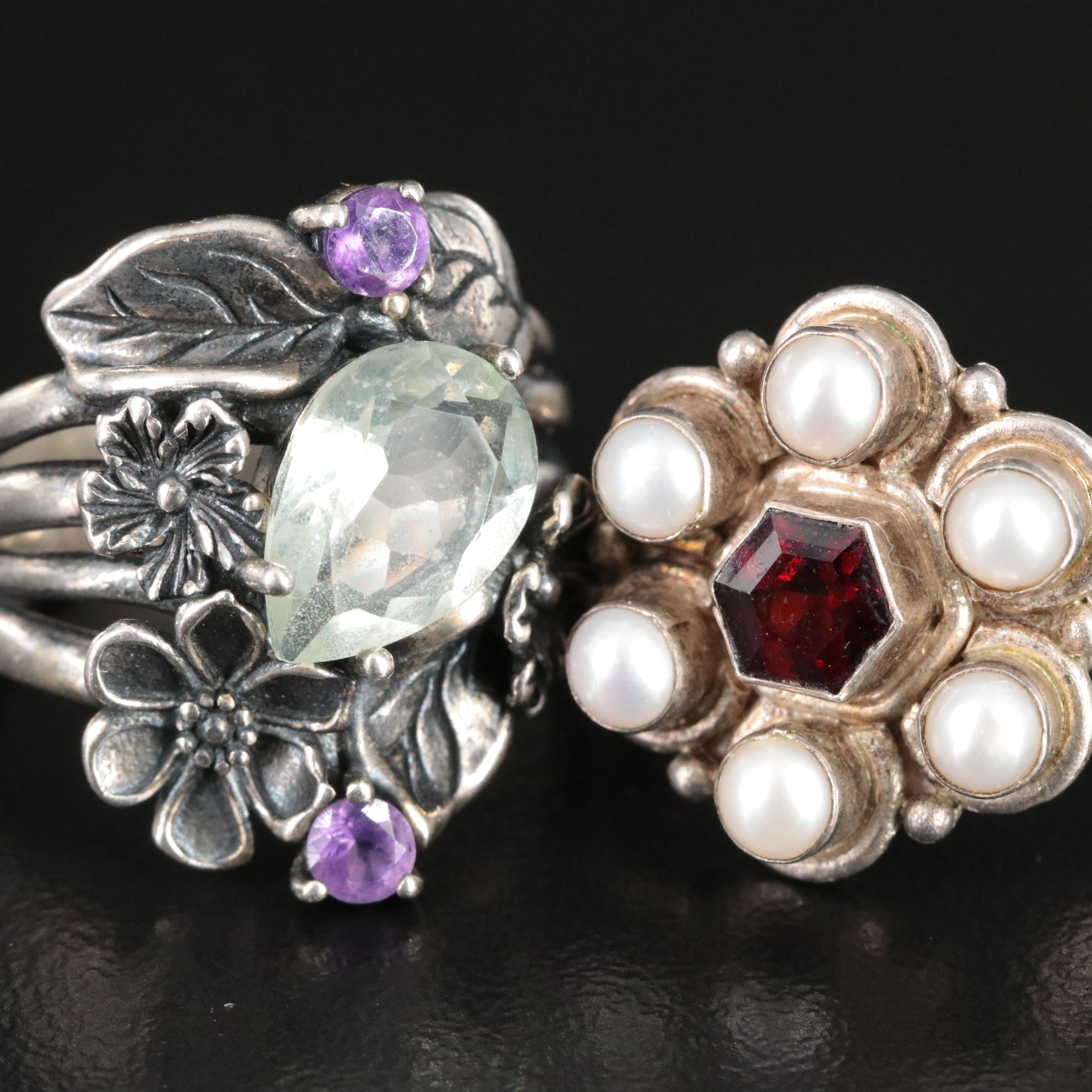Sterling Gemstone Ring Collection