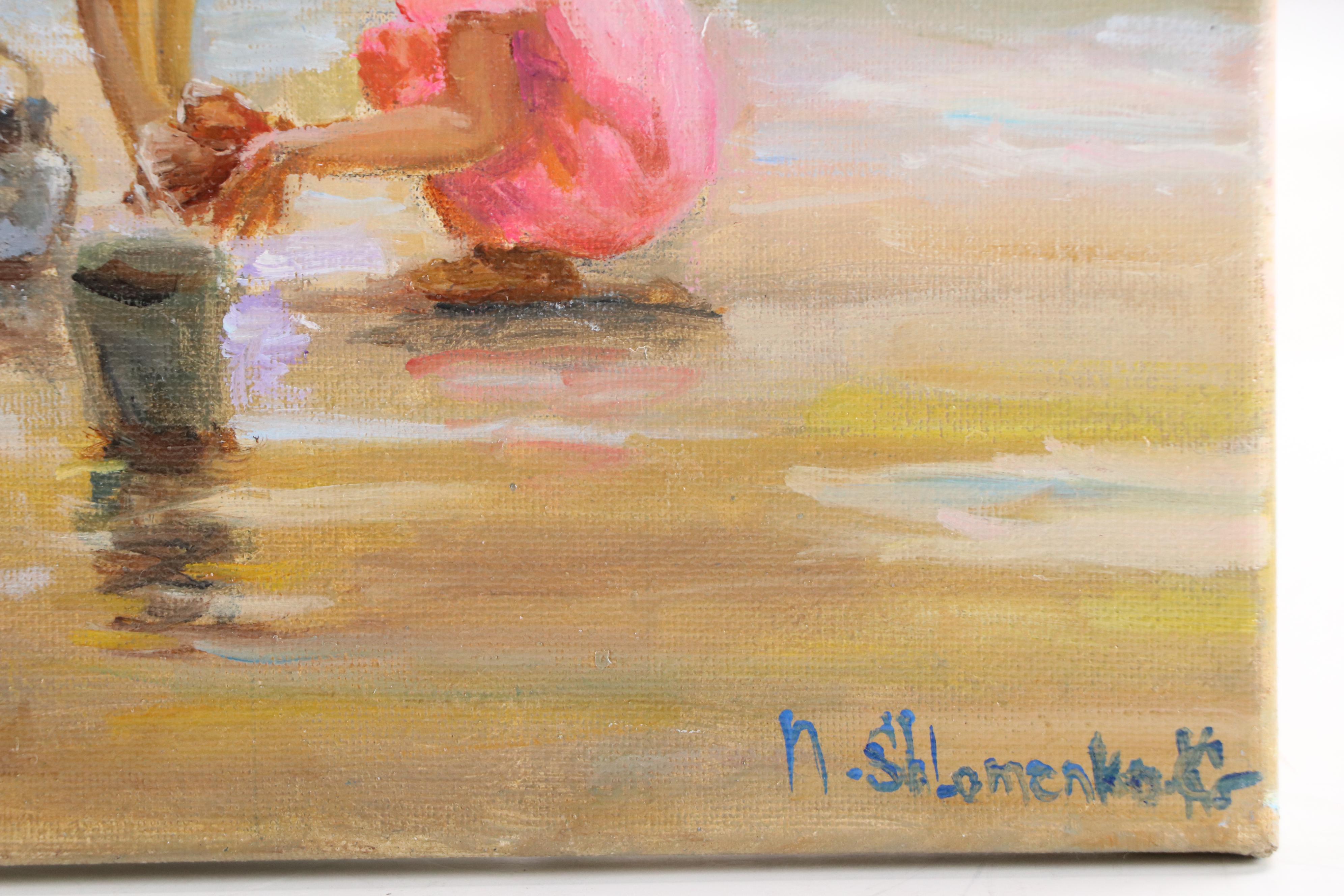 Nataliya Shlomenko Beach Scene Oil Painting "Conch Sound," 2025