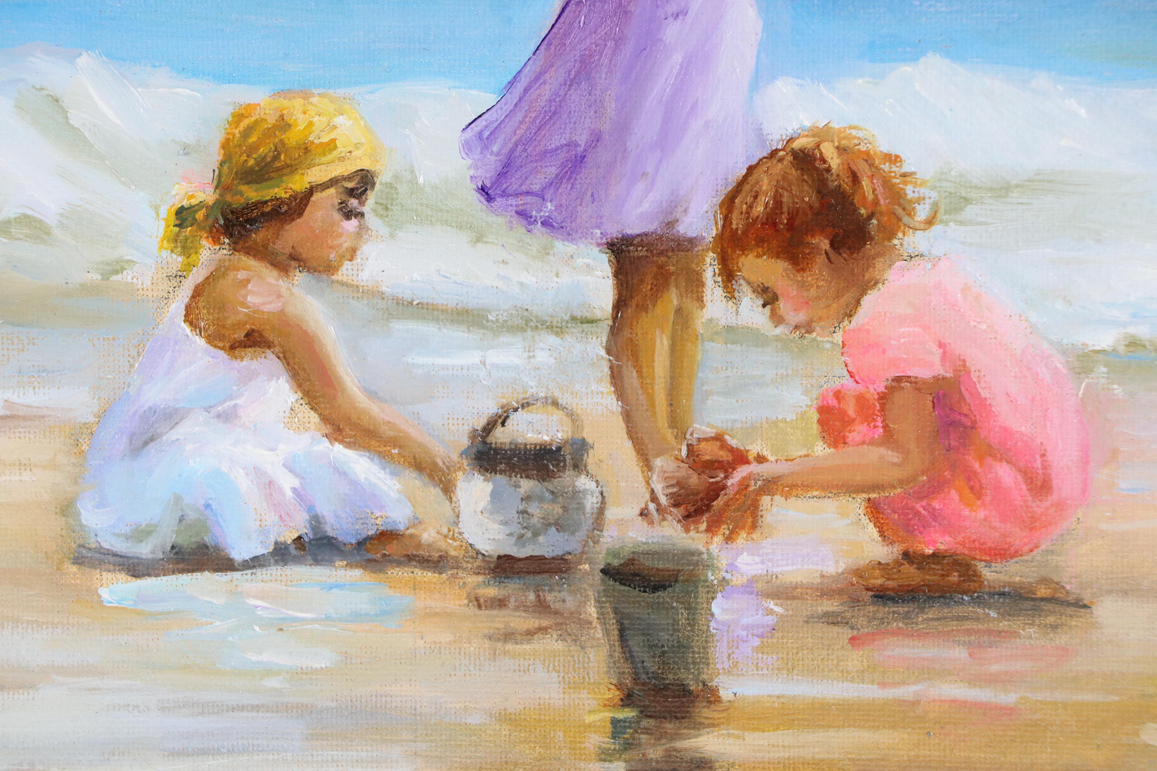 Nataliya Shlomenko Beach Scene Oil Painting "Conch Sound," 2025