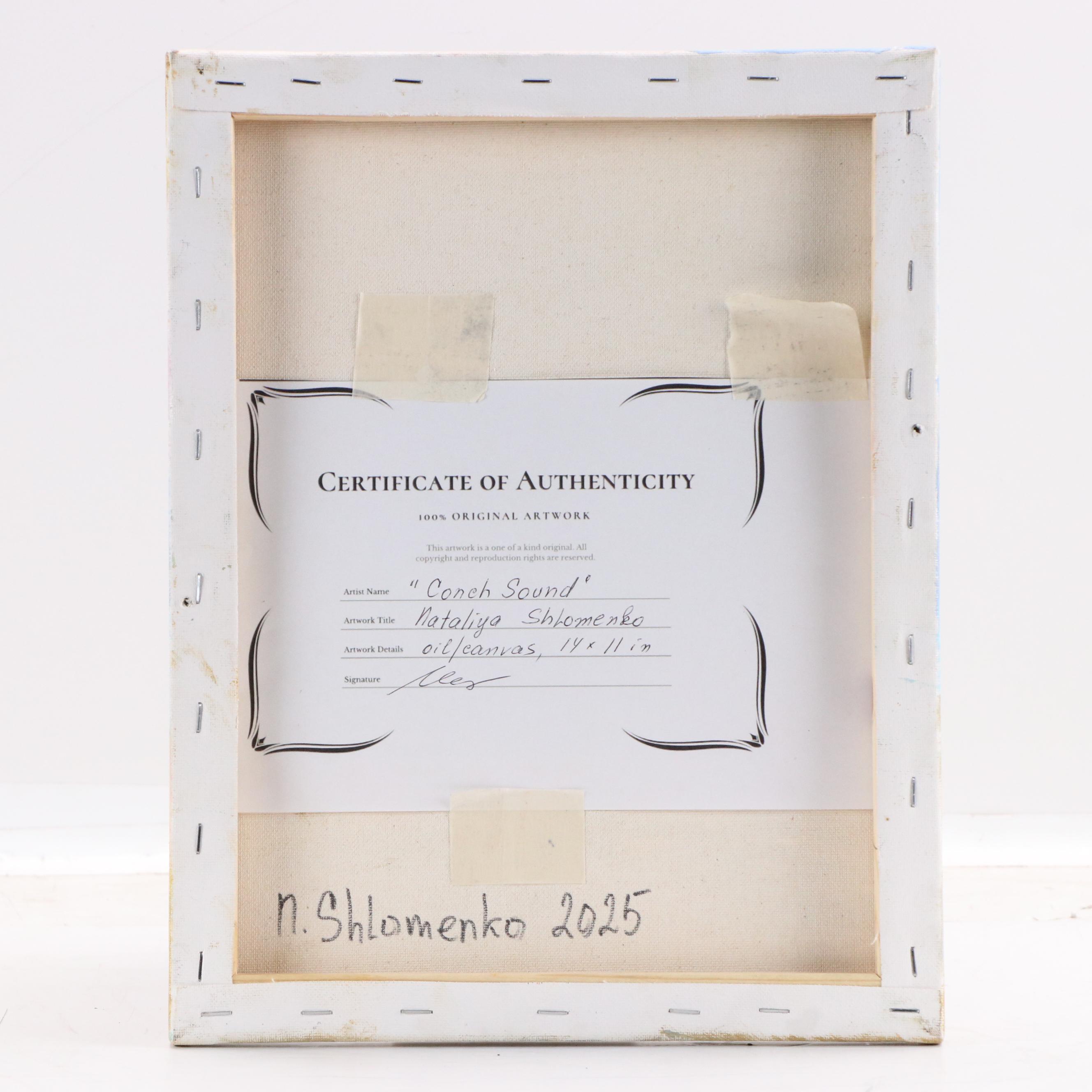 Nataliya Shlomenko Beach Scene Oil Painting "Conch Sound," 2025