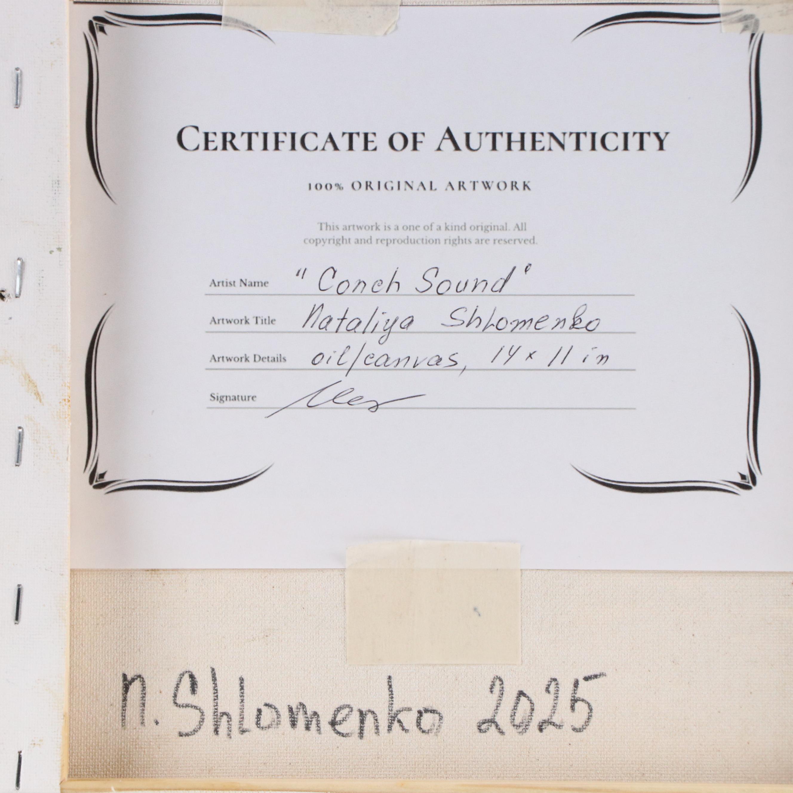 Nataliya Shlomenko Beach Scene Oil Painting "Conch Sound," 2025