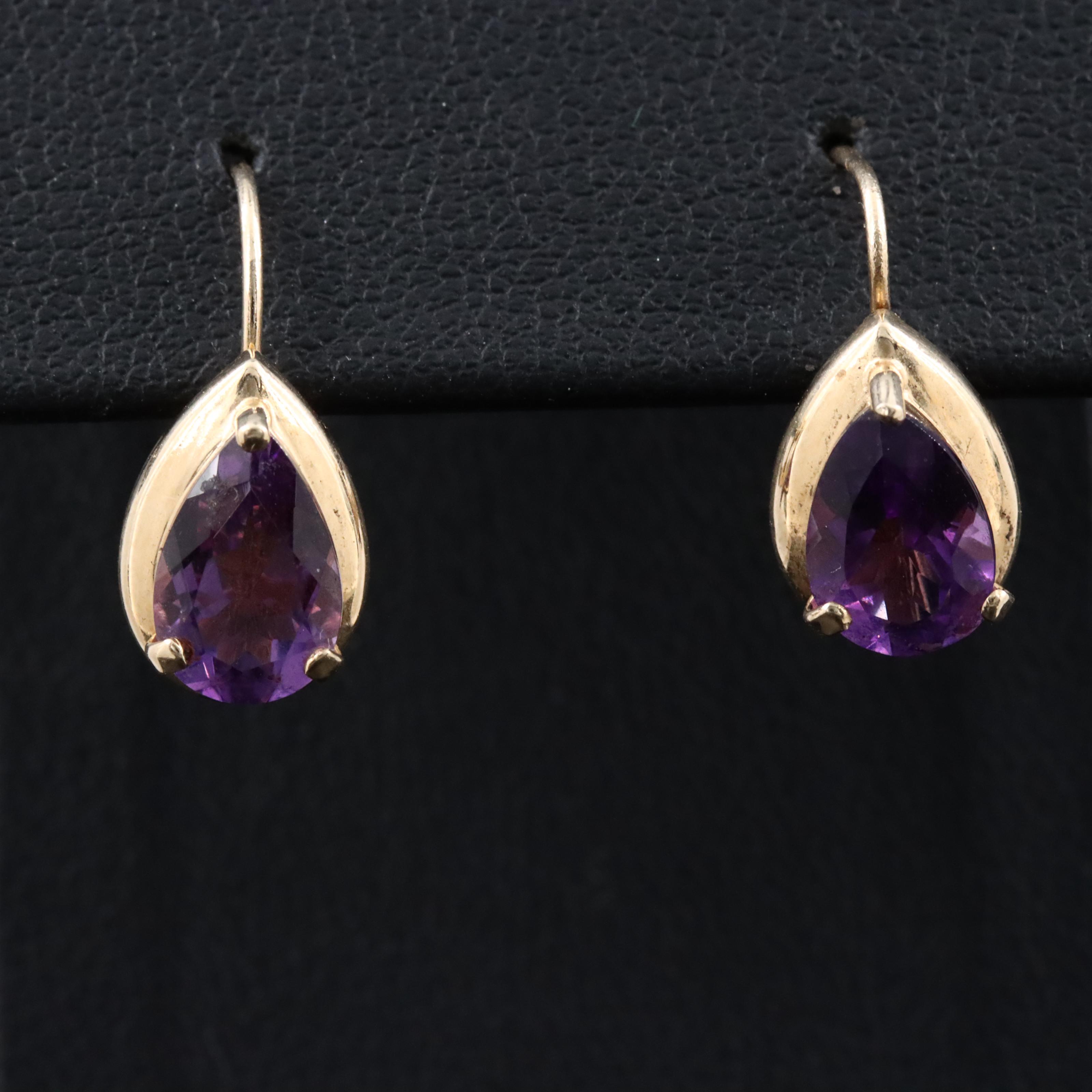 14K Amethyst Earrings