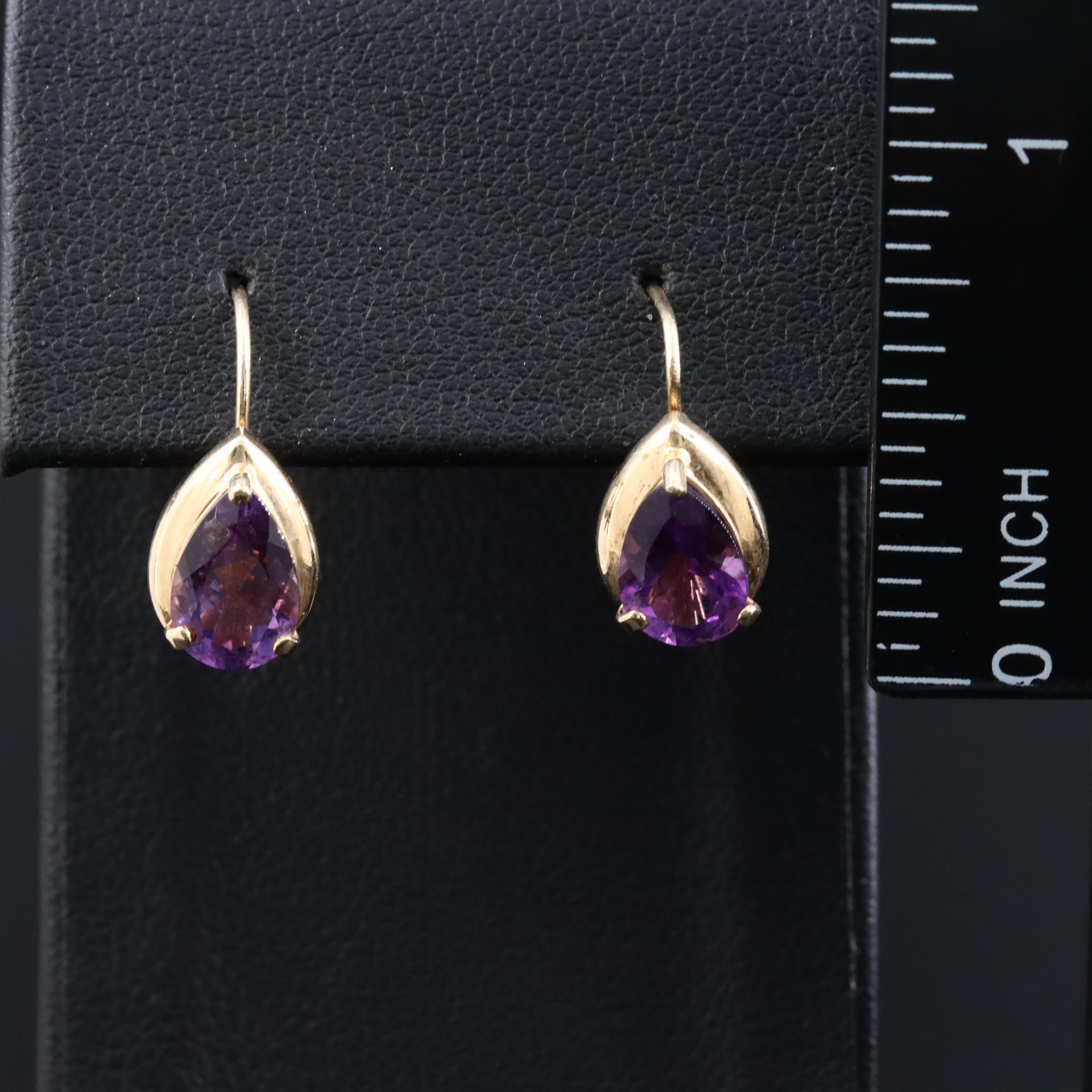 14K Amethyst Earrings