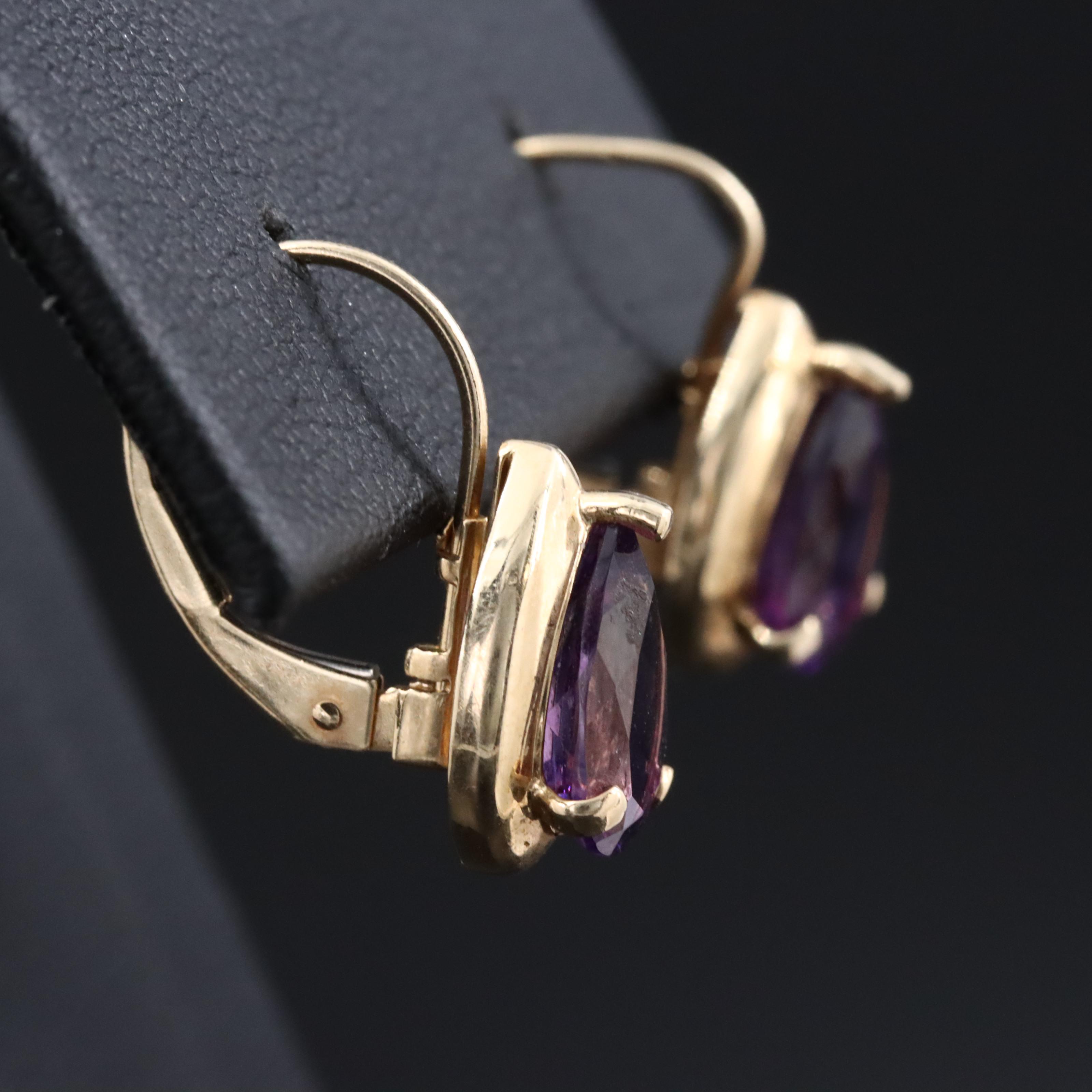 14K Amethyst Earrings