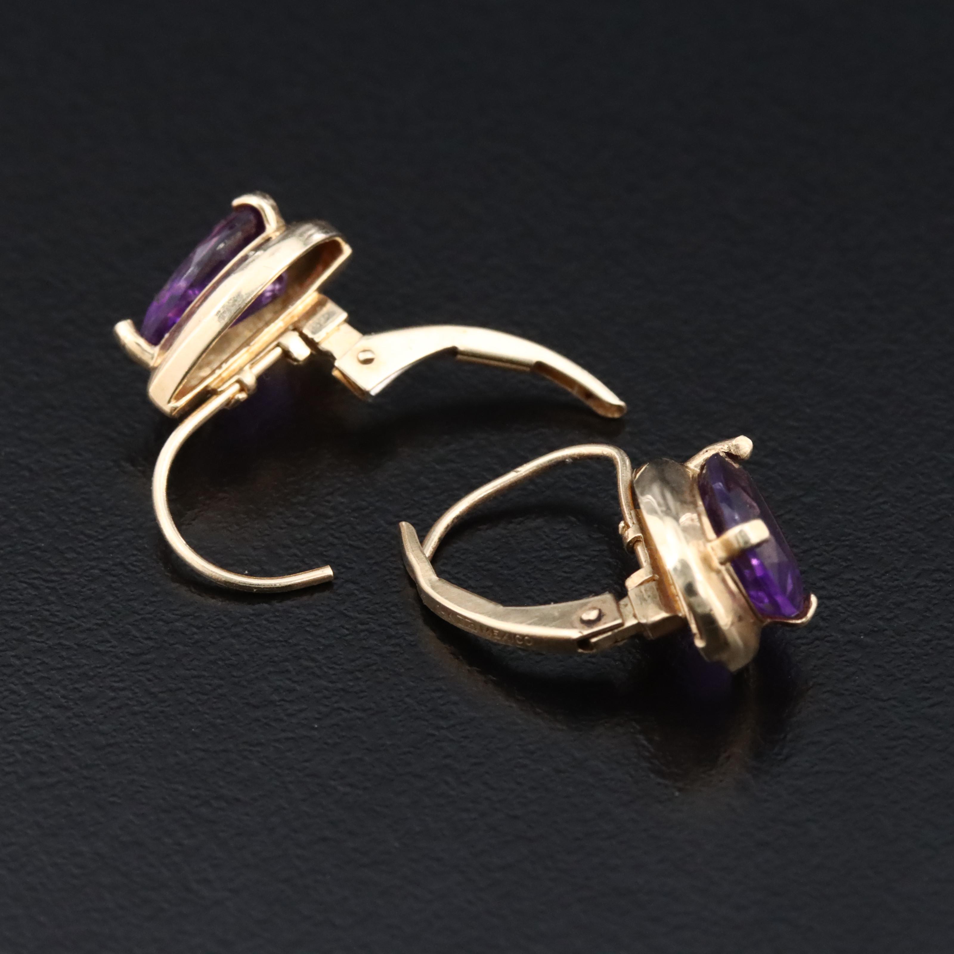 14K Amethyst Earrings