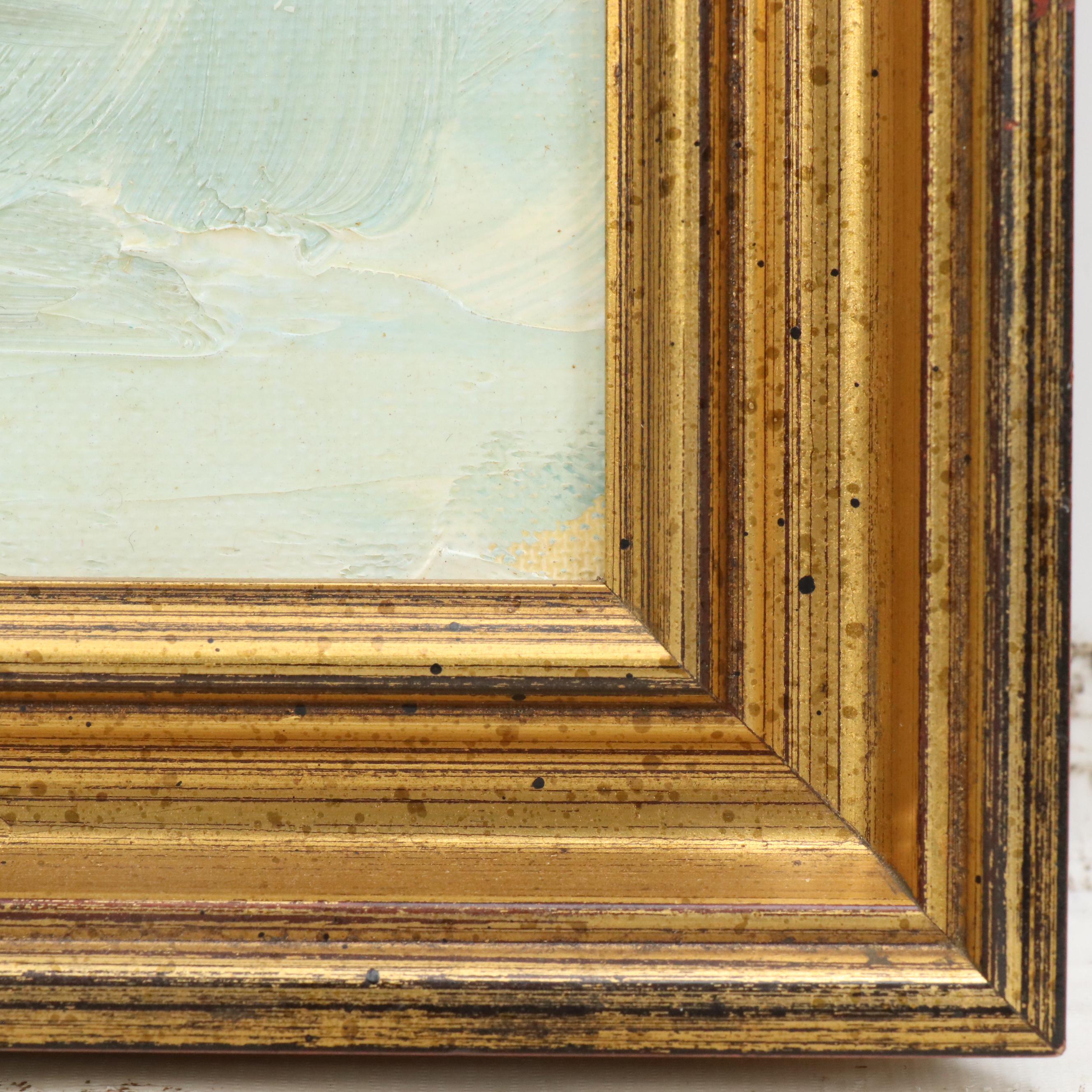 Louis H. Hemsath  Impressionistic Style Winter Landscape Oil Painting, 1981