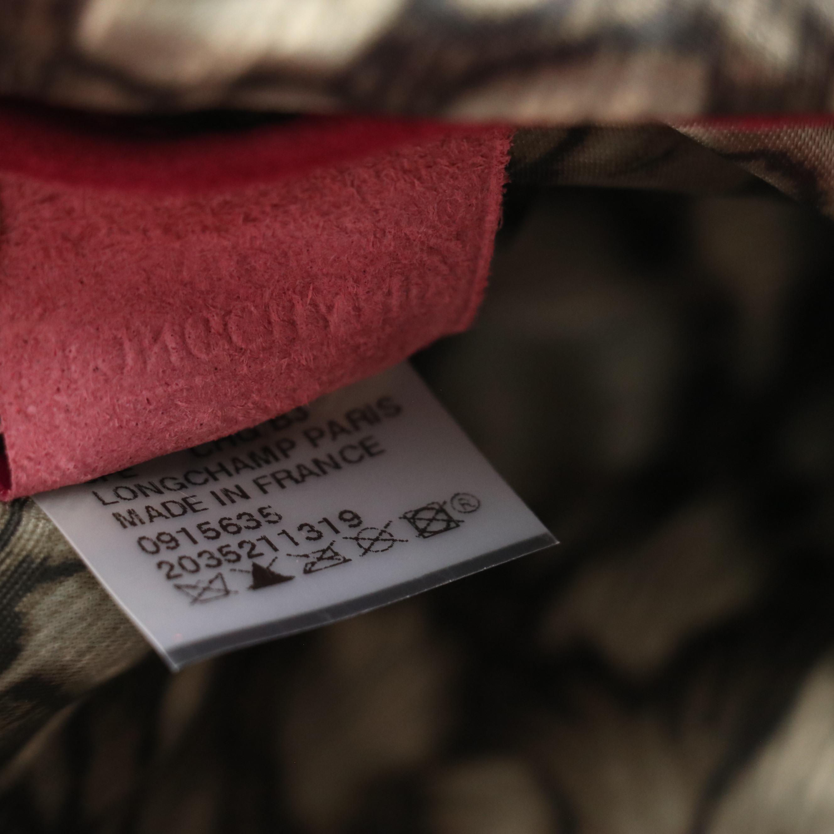 Longchamp Gatsby Flap Clutch in Magenta Python Embossed Leather