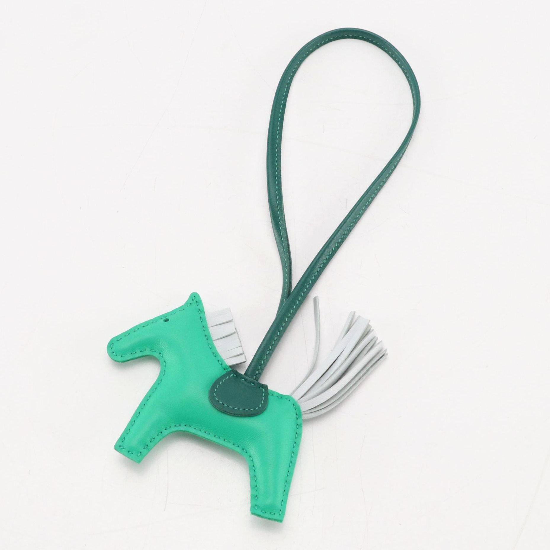 Hermès Rodeo PM Bag Charm in Tricolor Milo Lambskin Leather with Box