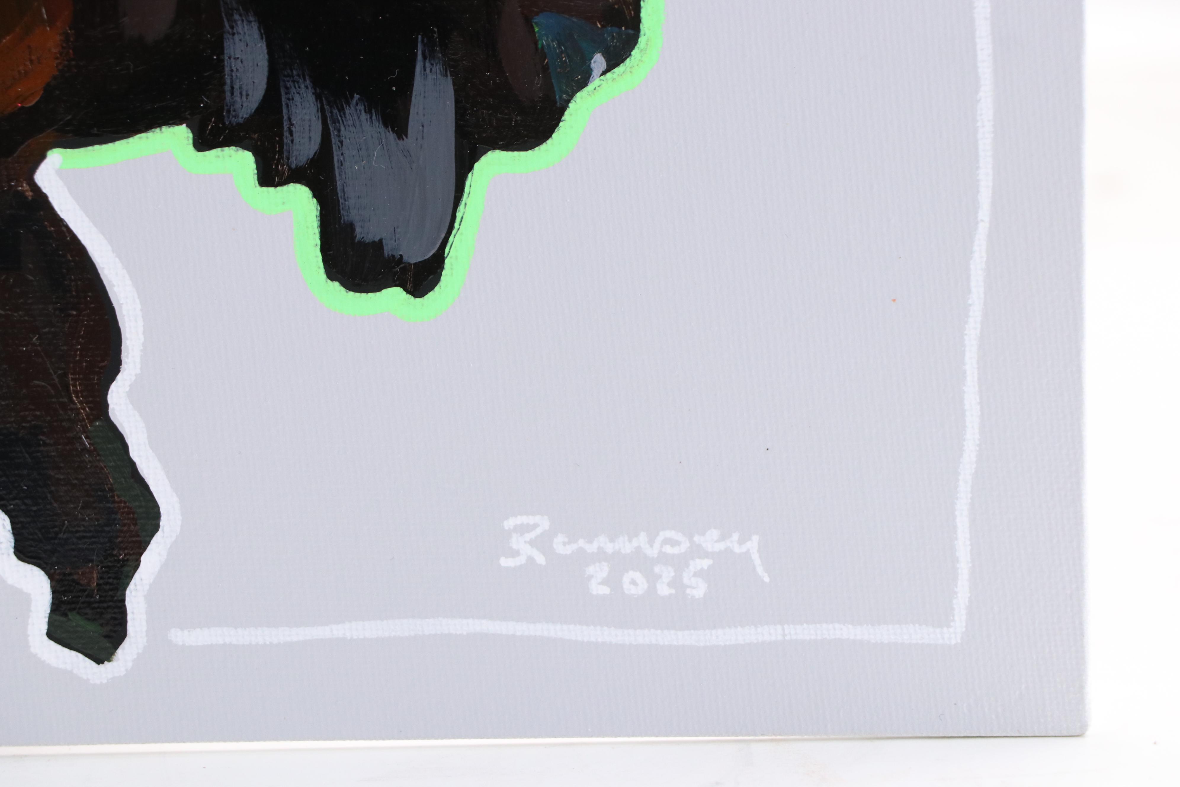 Joshua Ramsey Stylized Acrylic Painting "Bison IV," 2025
