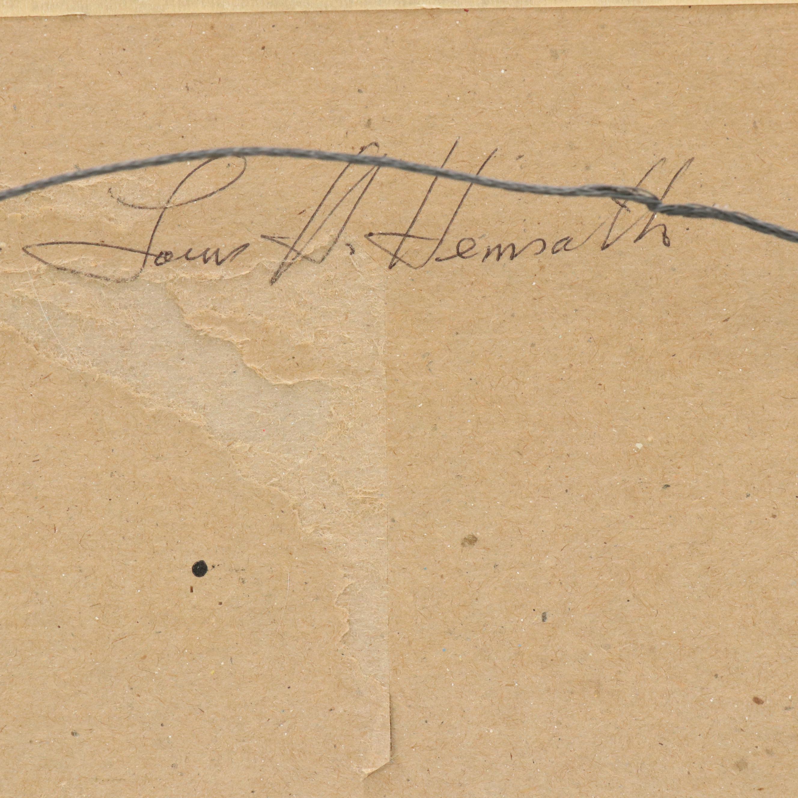 Louis H. Hemsath Impressionistic Style Winter Landscape Oil Painting, 1984