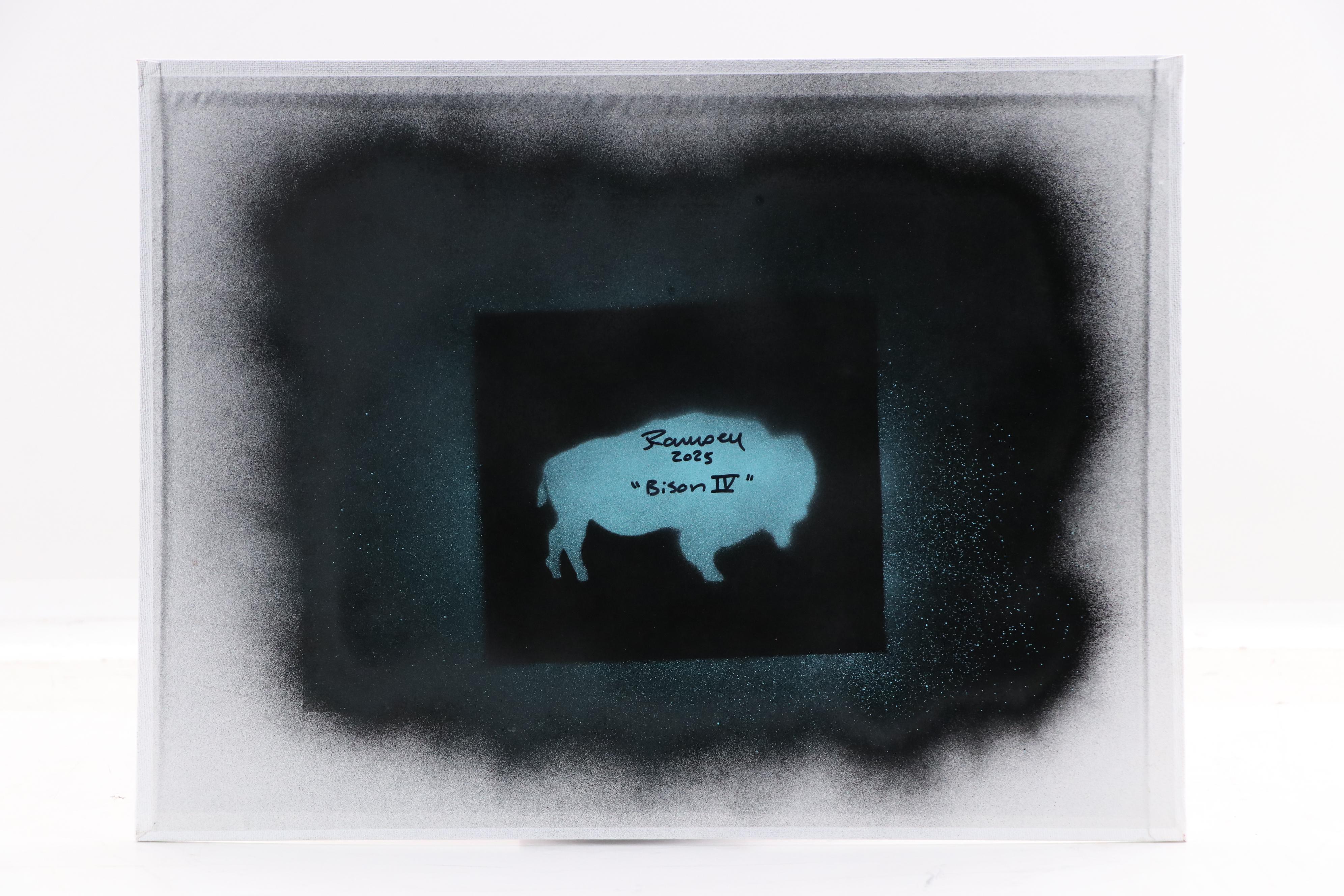 Joshua Ramsey Stylized Acrylic Painting "Bison IV," 2025