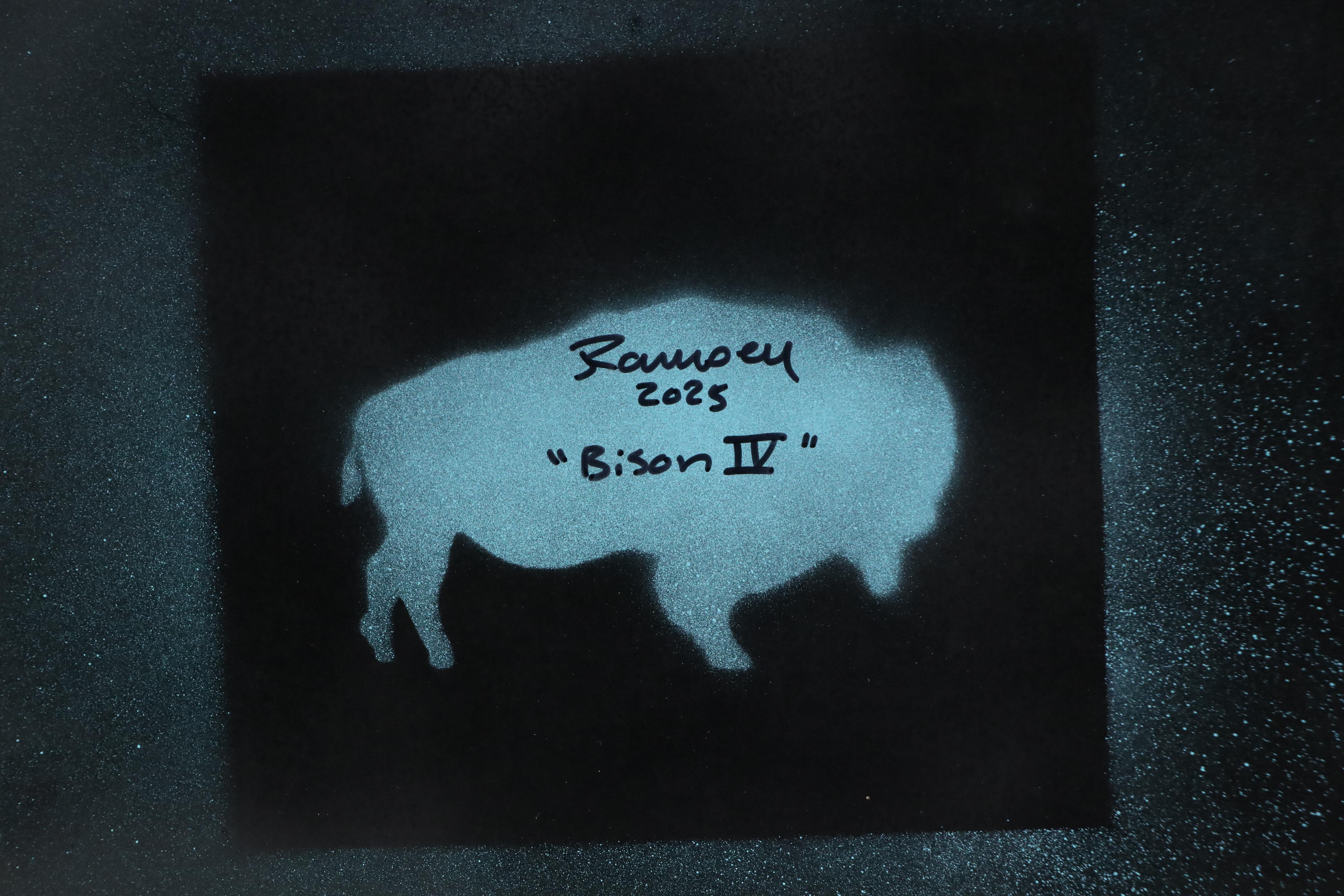 Joshua Ramsey Stylized Acrylic Painting "Bison IV," 2025