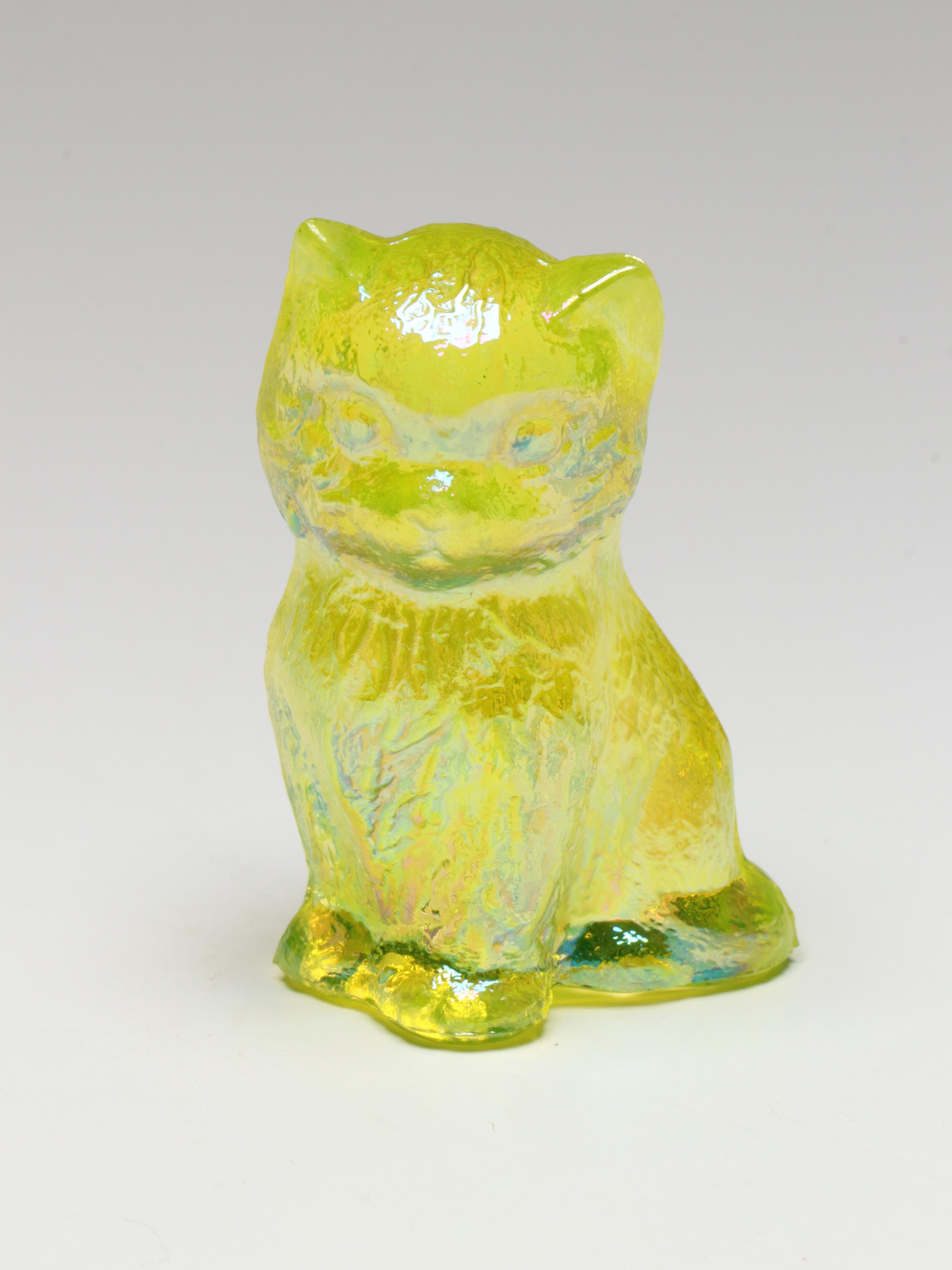 Imperial "Springerle" Uranium Glass Candy Dish with Boyd Figurines and More