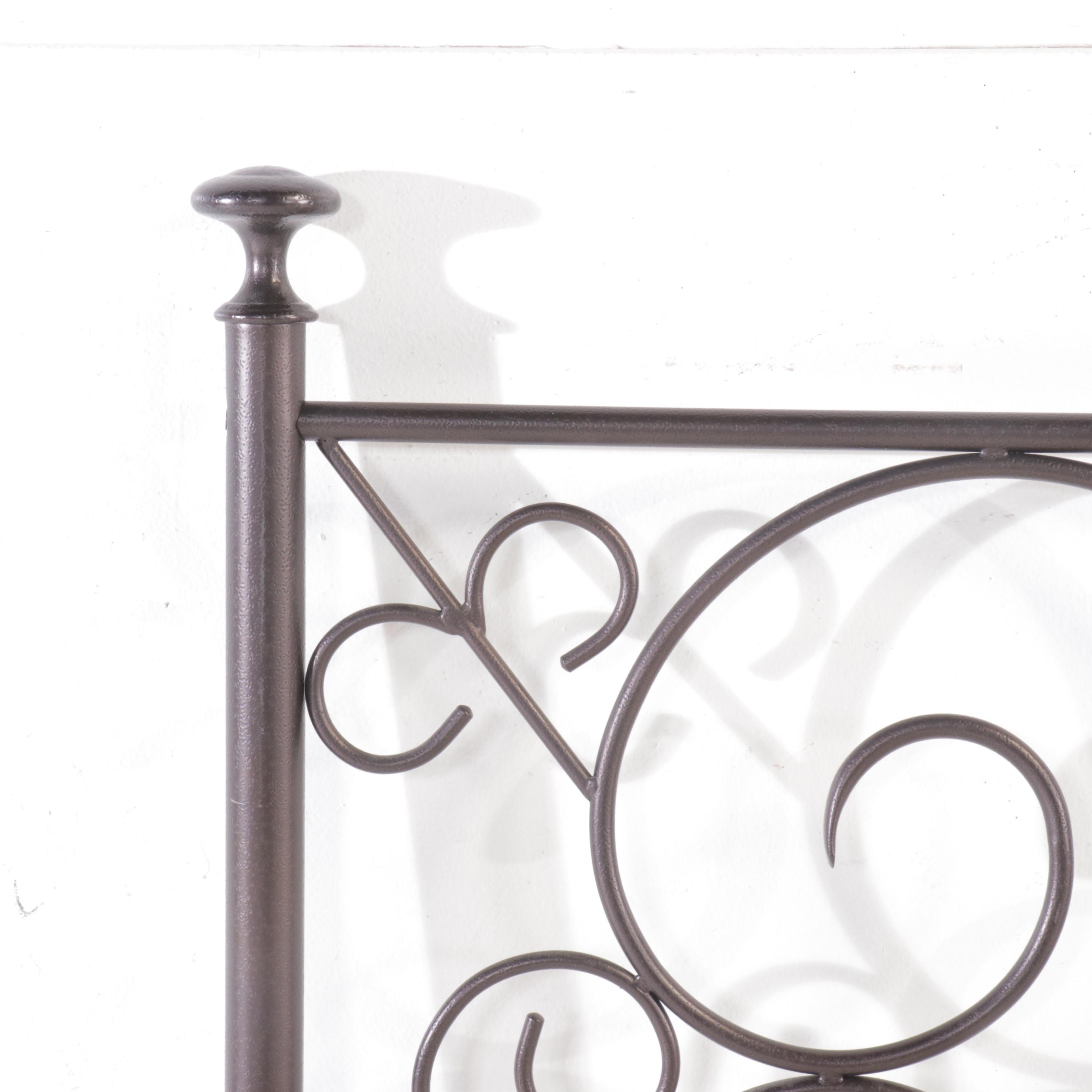 Art Nouveau Style Scrolled Metal Queen Bed Frame