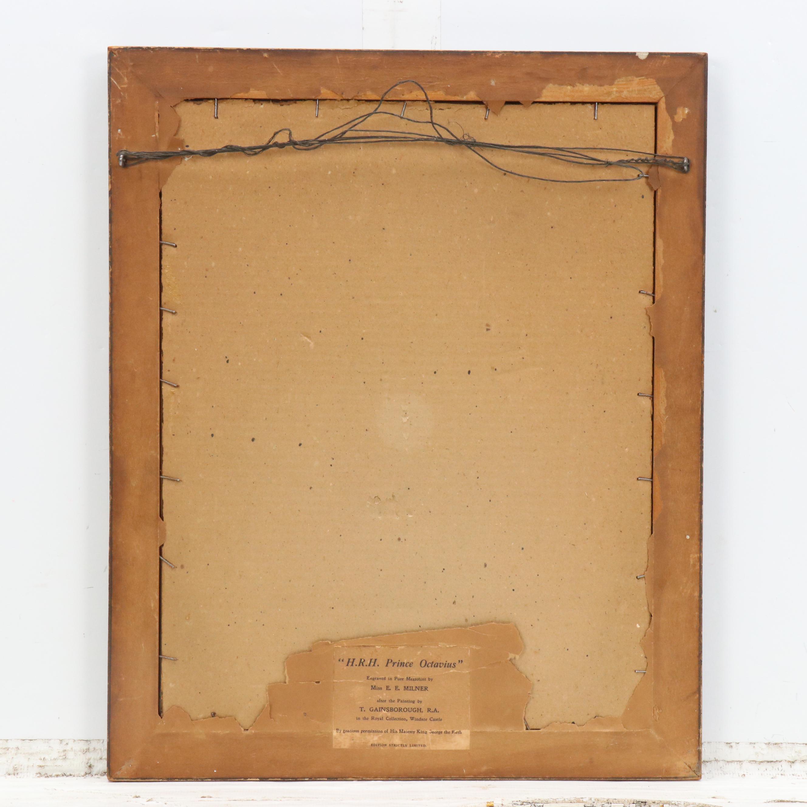 Hand-Colored Mezzotint After After Thomas Gainsborough "H.R.H. Prince Octavius"