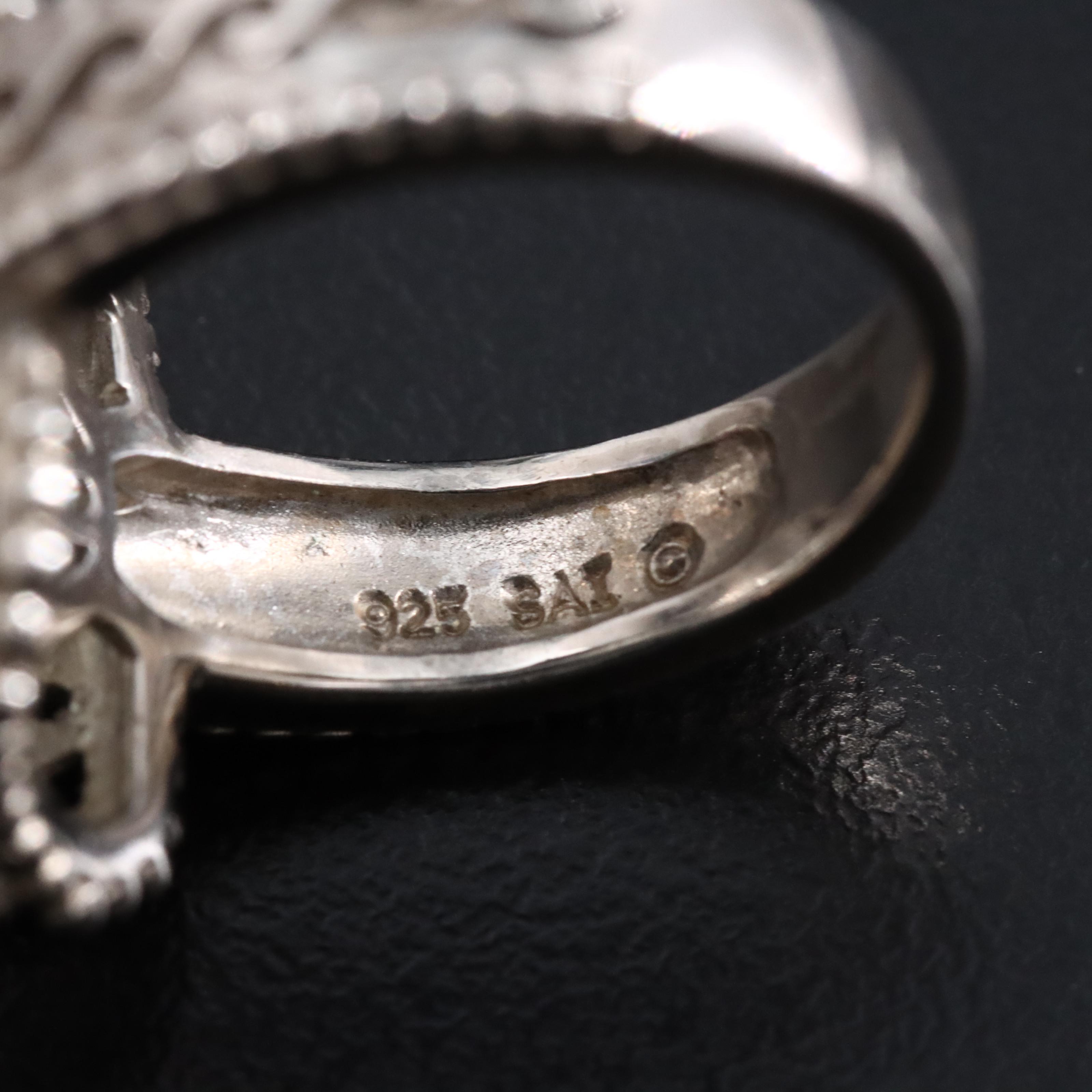 Sterling Prasiolite Wave Pattern Ring