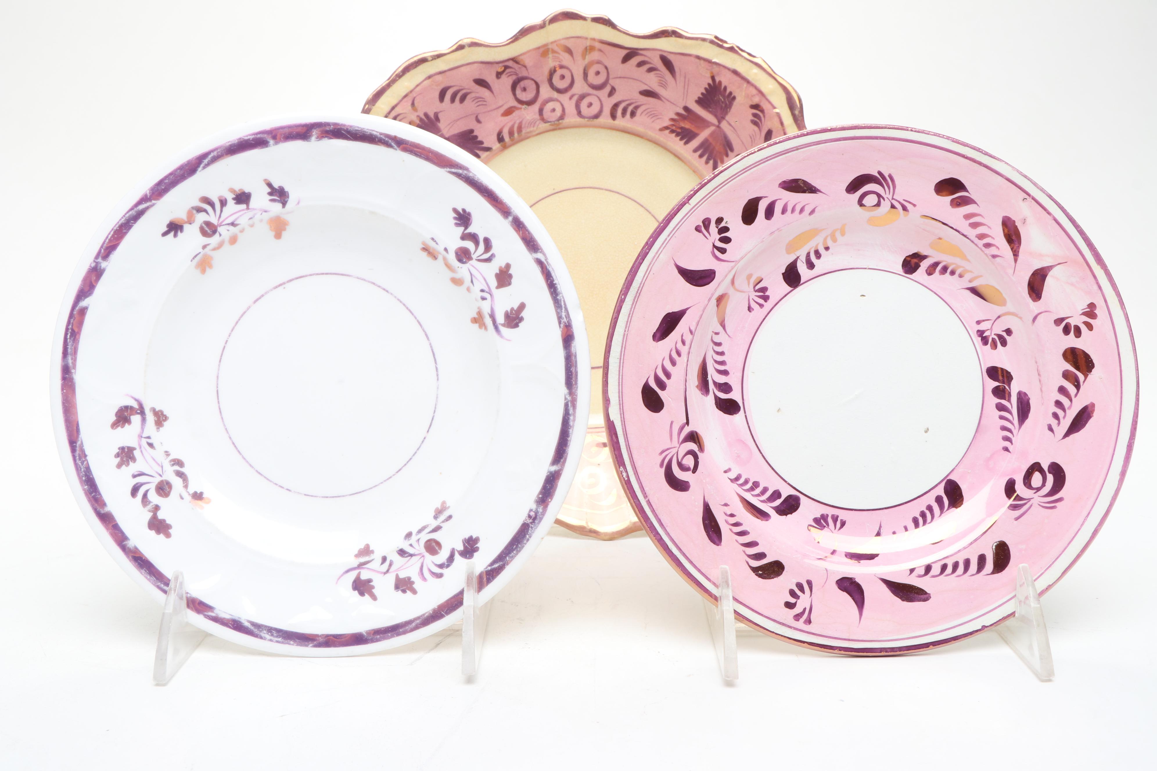 English and Other Pink Luster Tableware