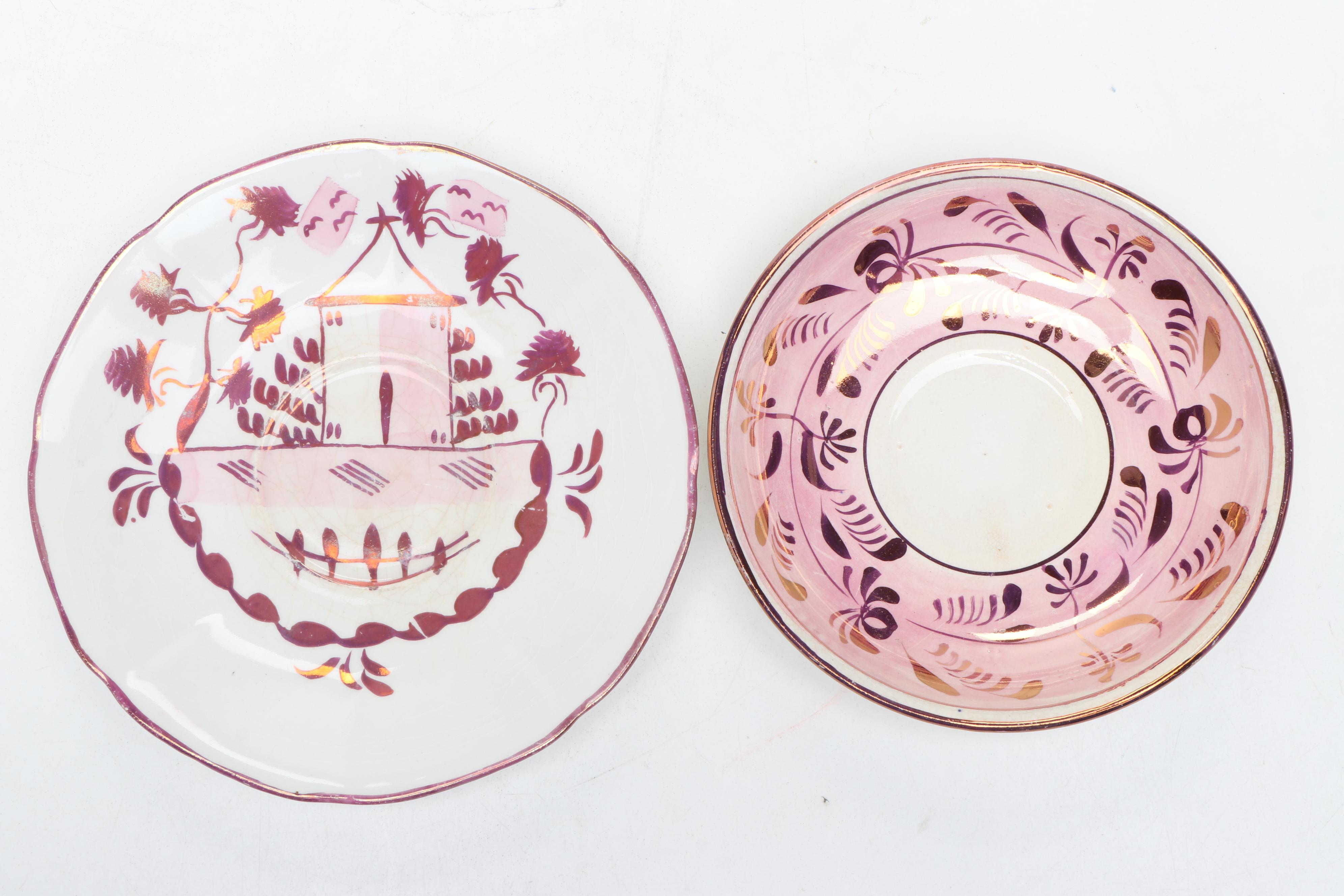 English and Other Pink Luster Tableware