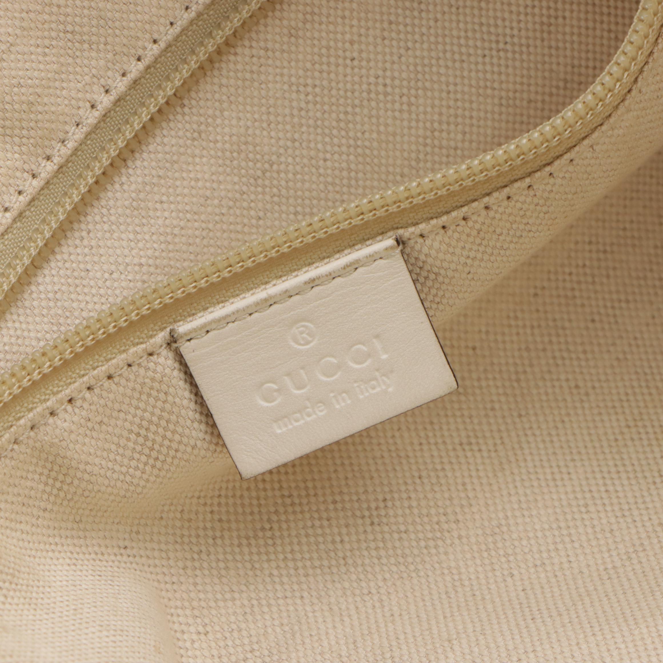 Gucci Large Parasol Printed Tote Bag with White Leather Trim