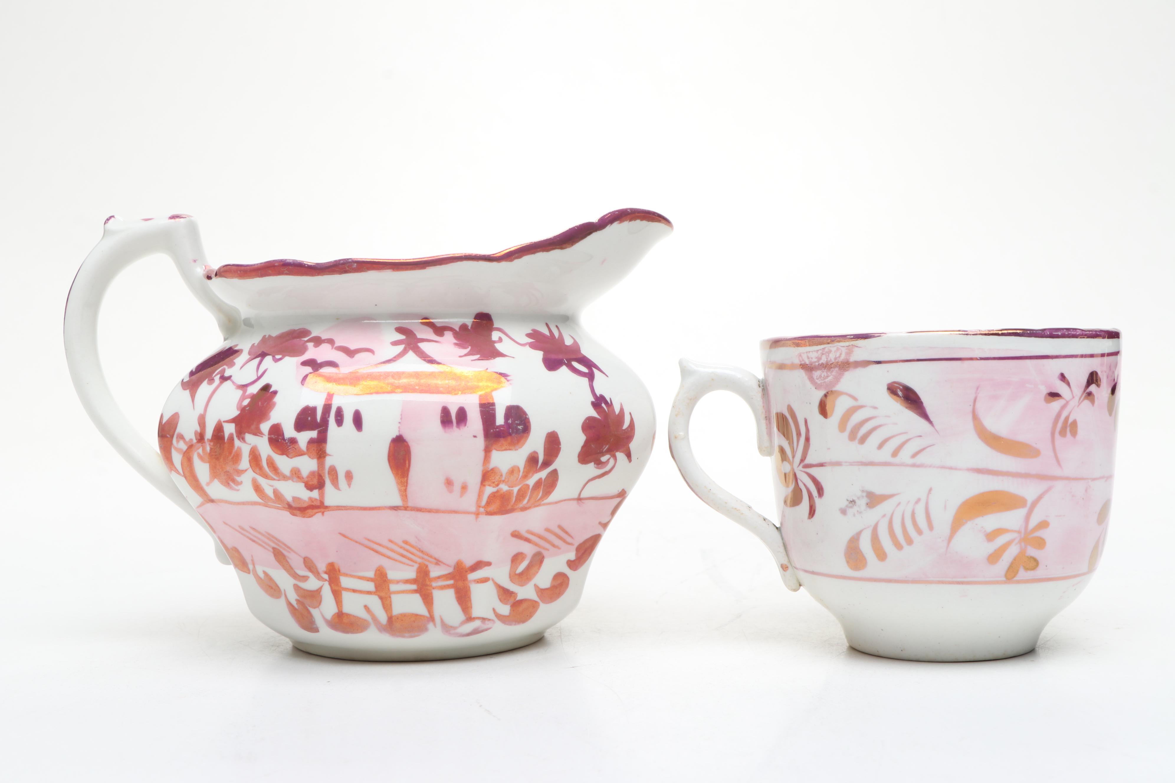 English and Other Pink Luster Tableware