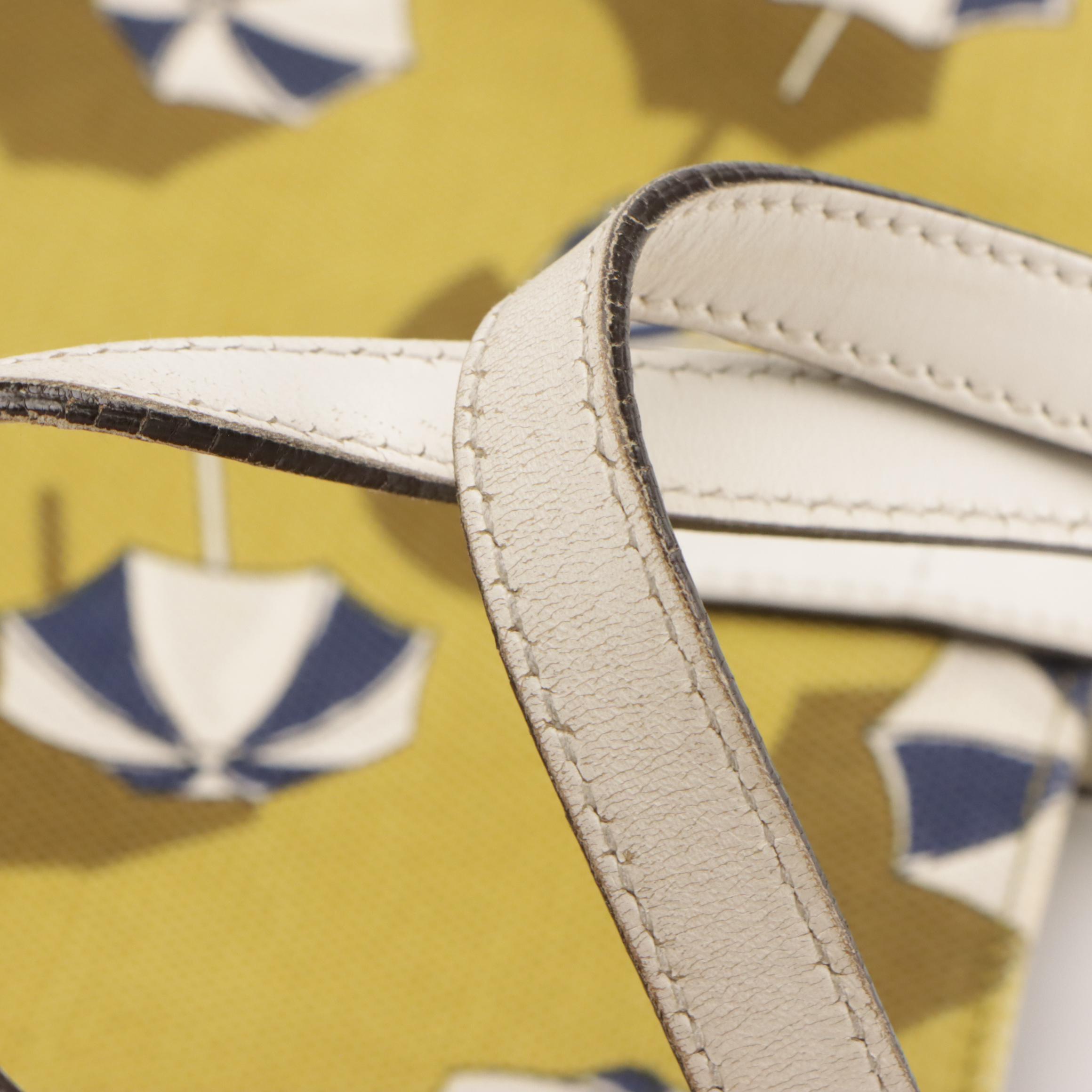 Gucci Large Parasol Printed Tote Bag with White Leather Trim