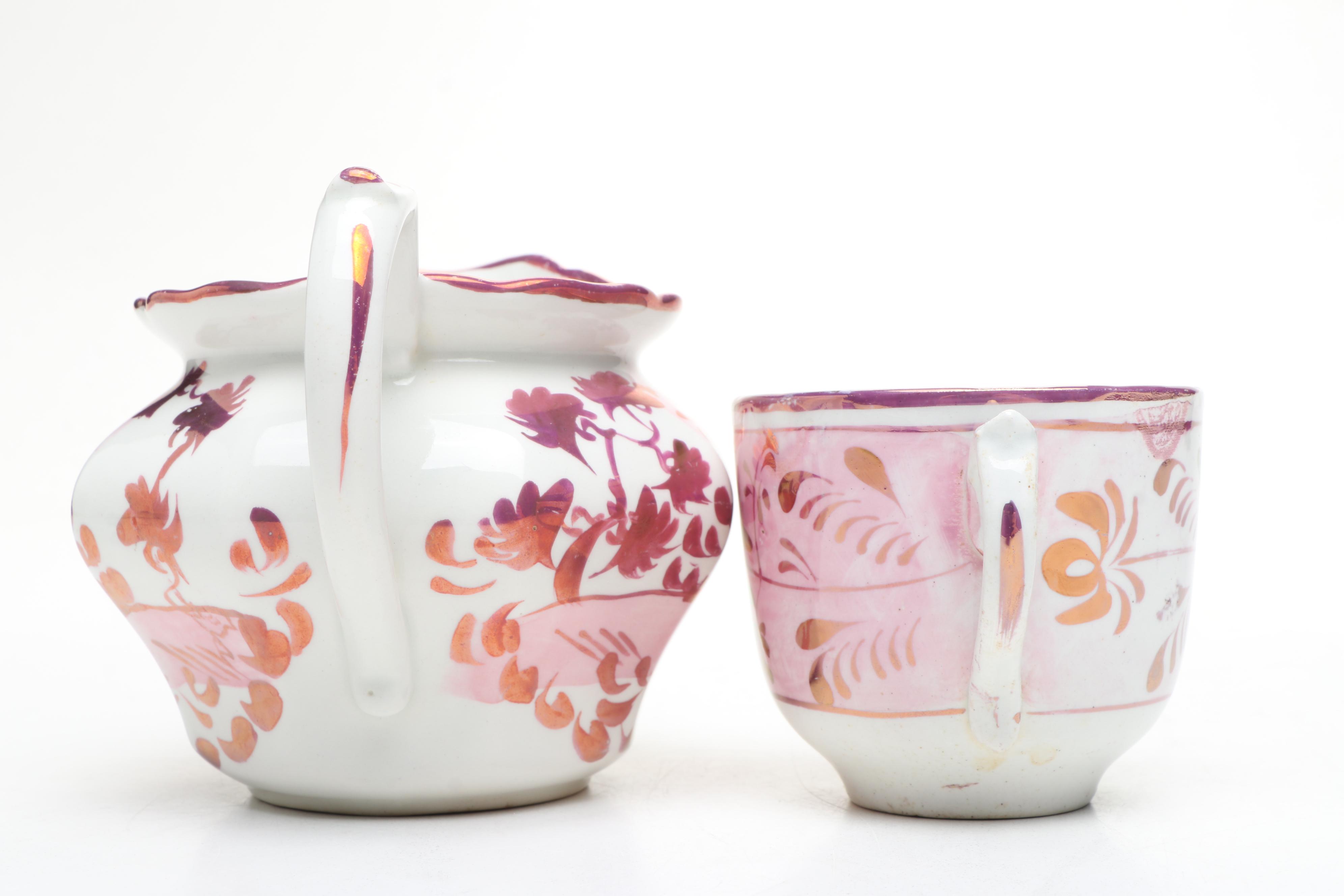English and Other Pink Luster Tableware