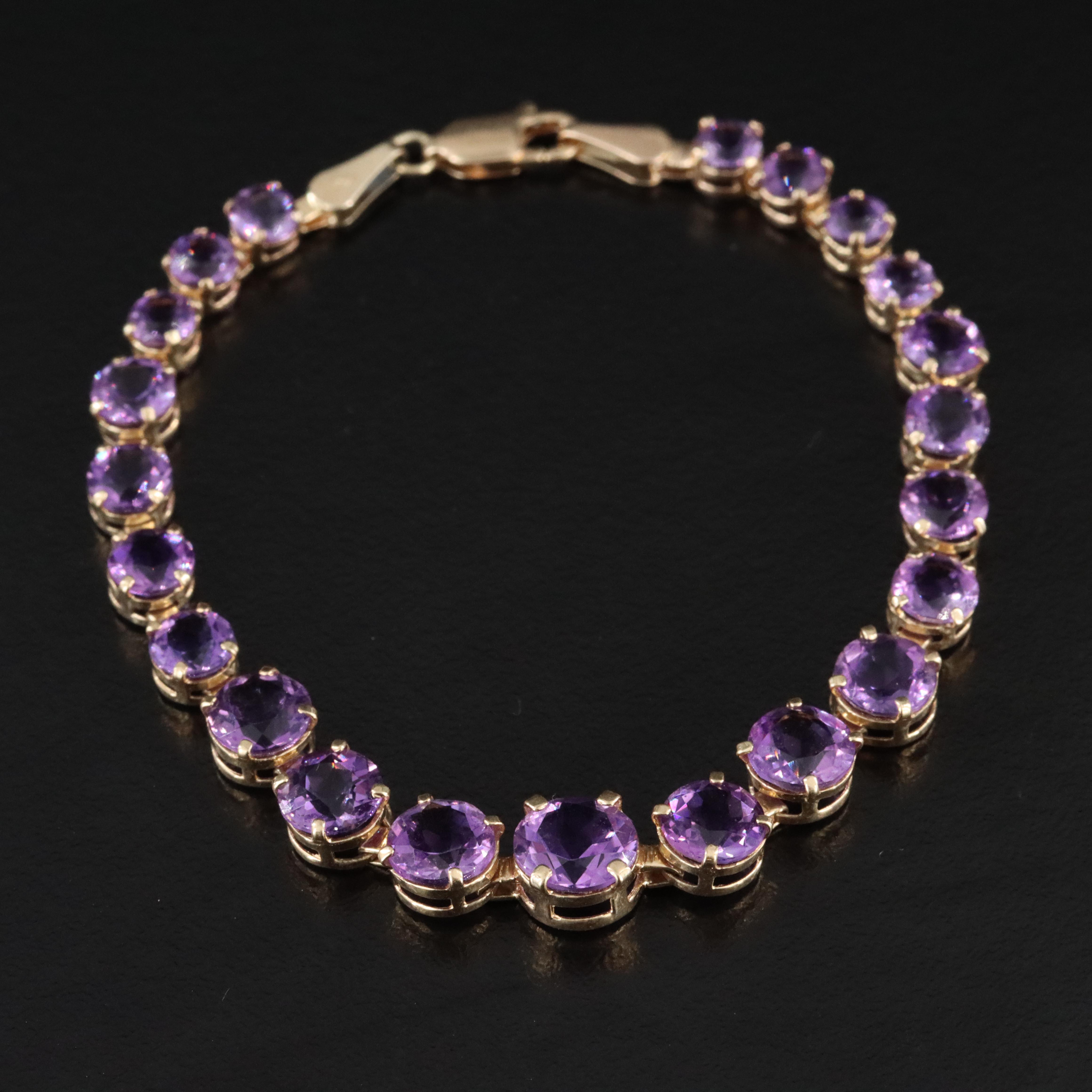 10K and 14K Amethyst Bracelets