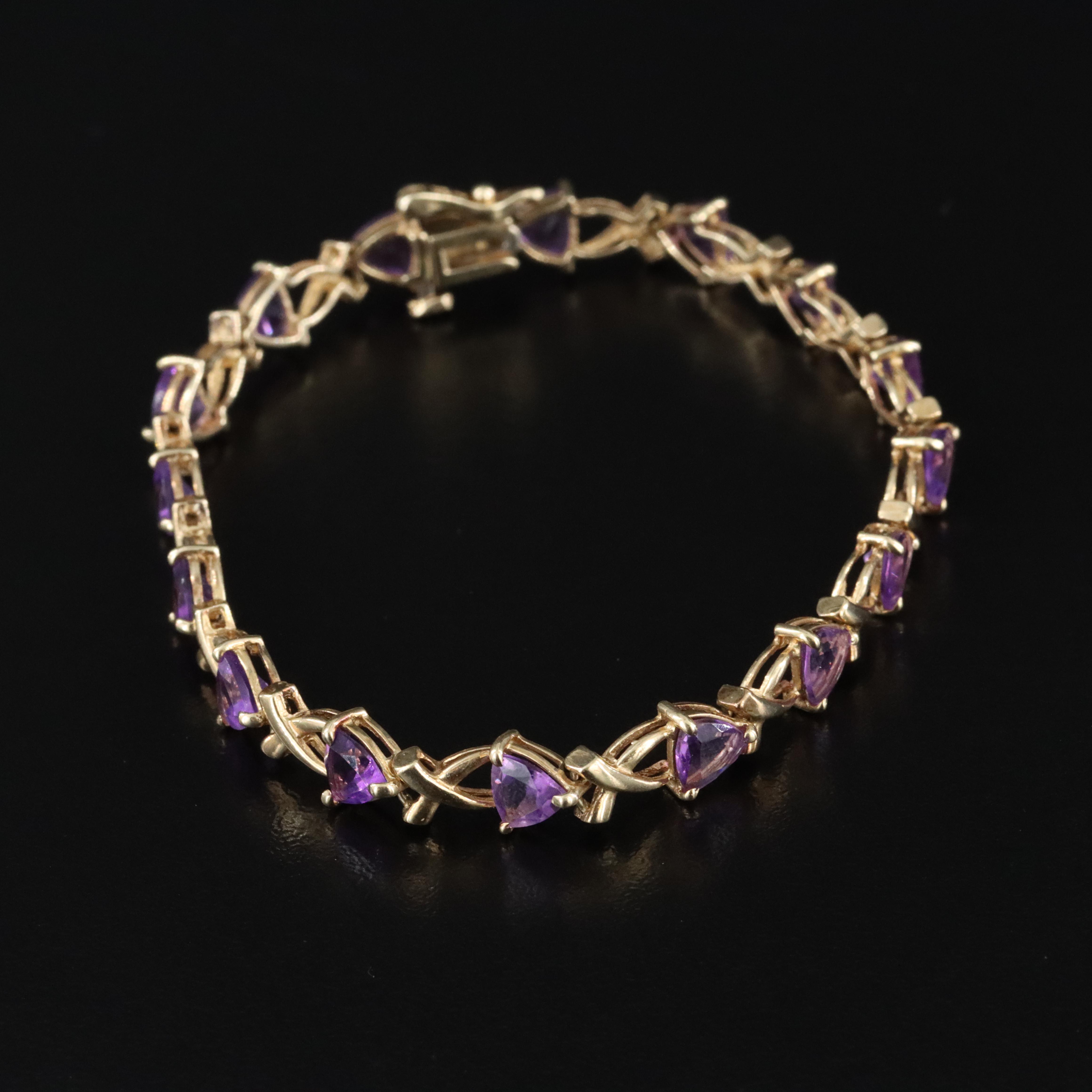 10K and 14K Amethyst Bracelets