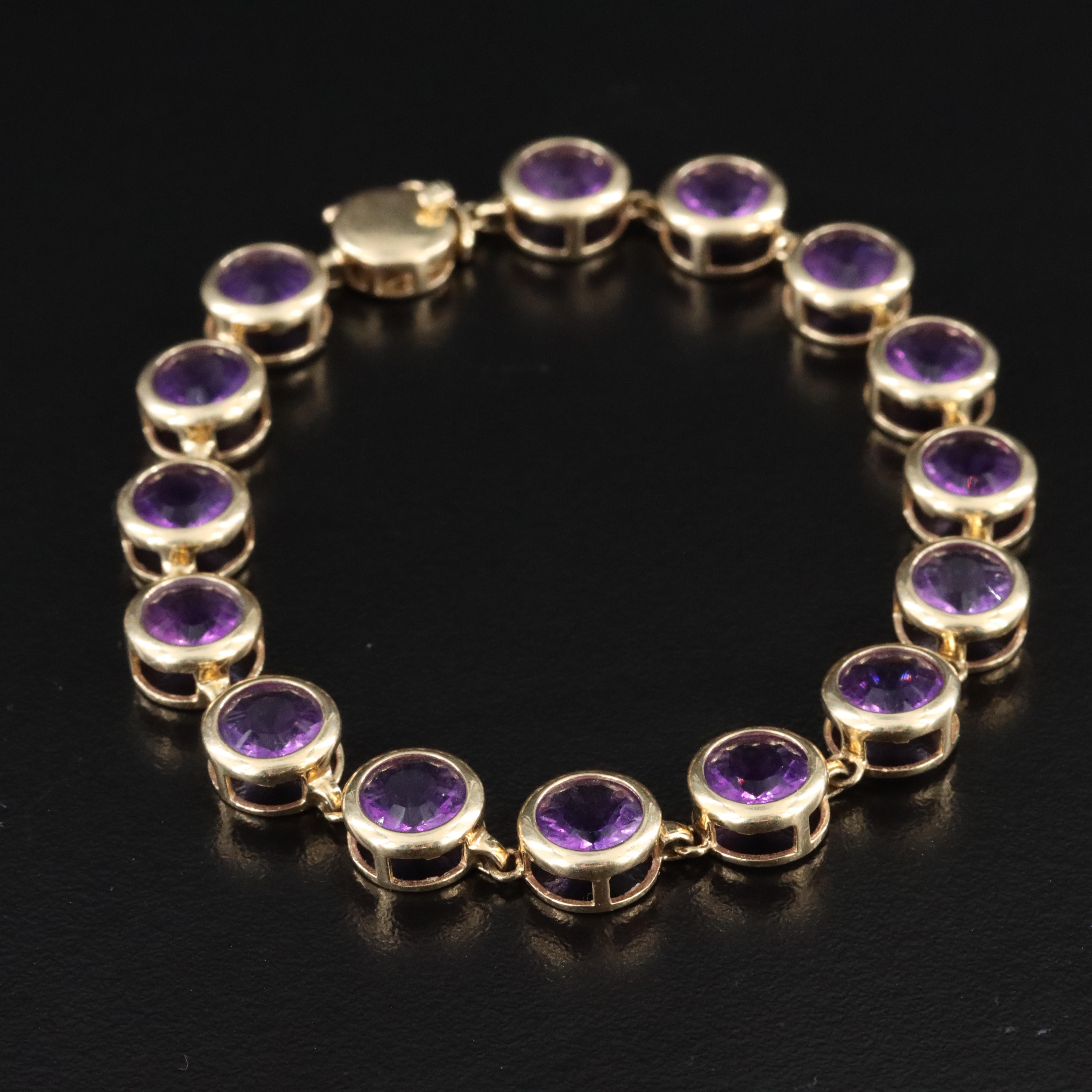 10K and 14K Amethyst Bracelets