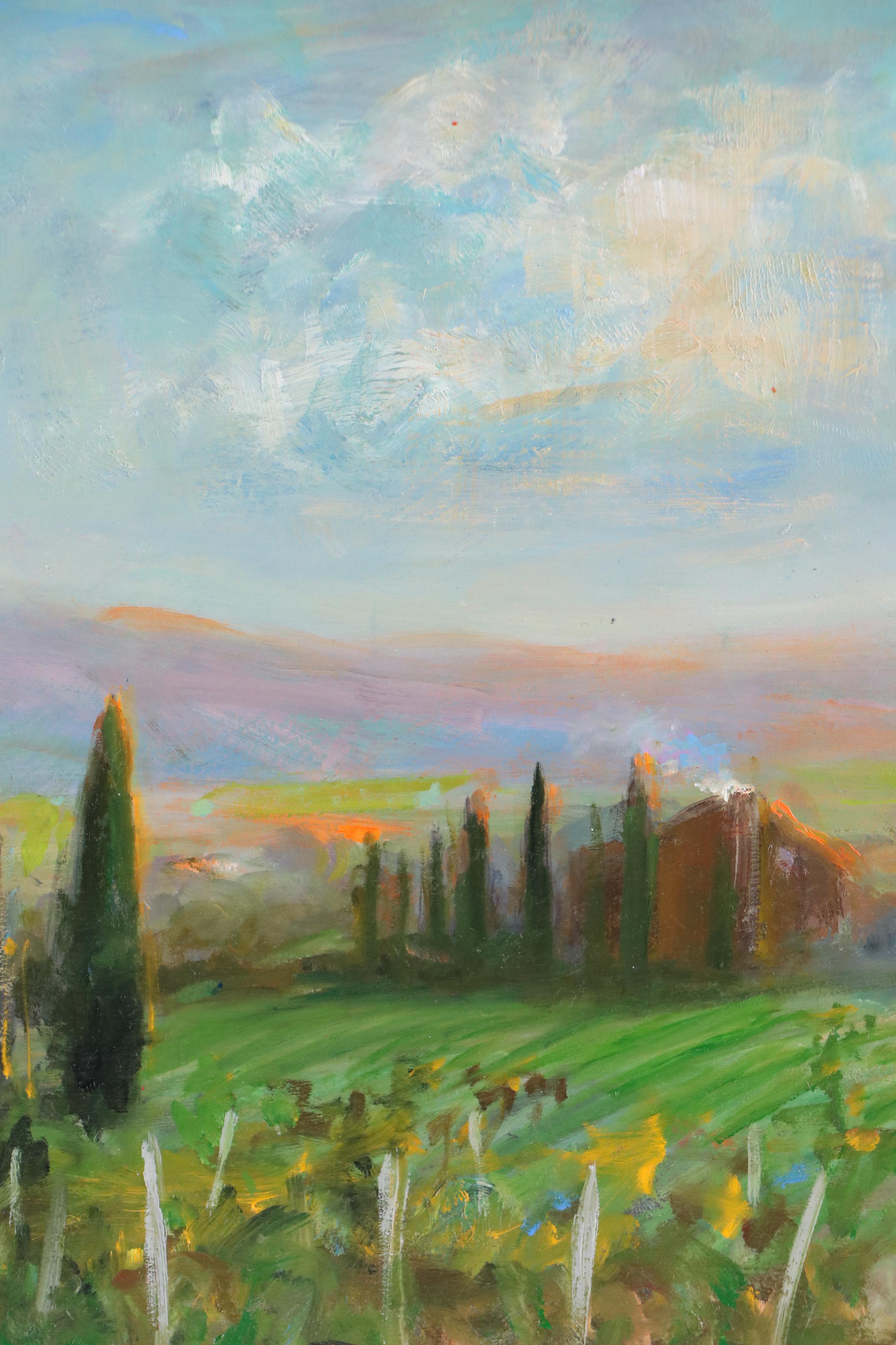 Nino Pippa Oil Painting "Provence - Vineyard in the Rhone Valley," 2021