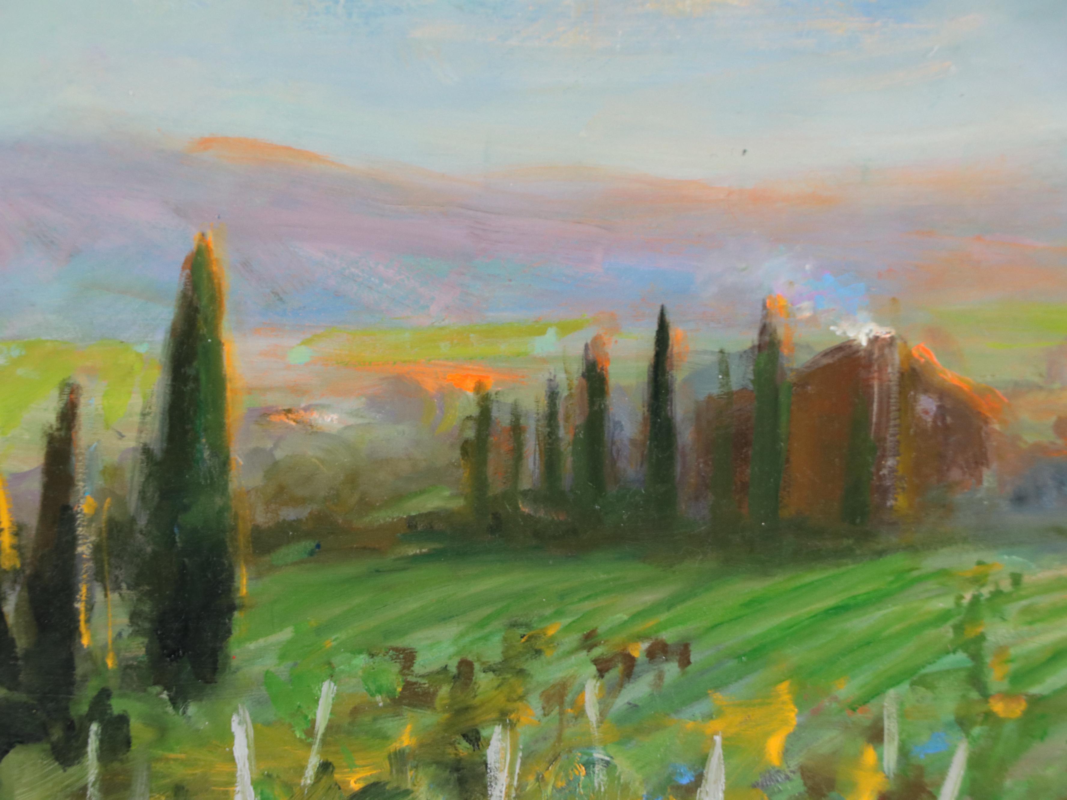 Nino Pippa Oil Painting "Provence - Vineyard in the Rhone Valley," 2021