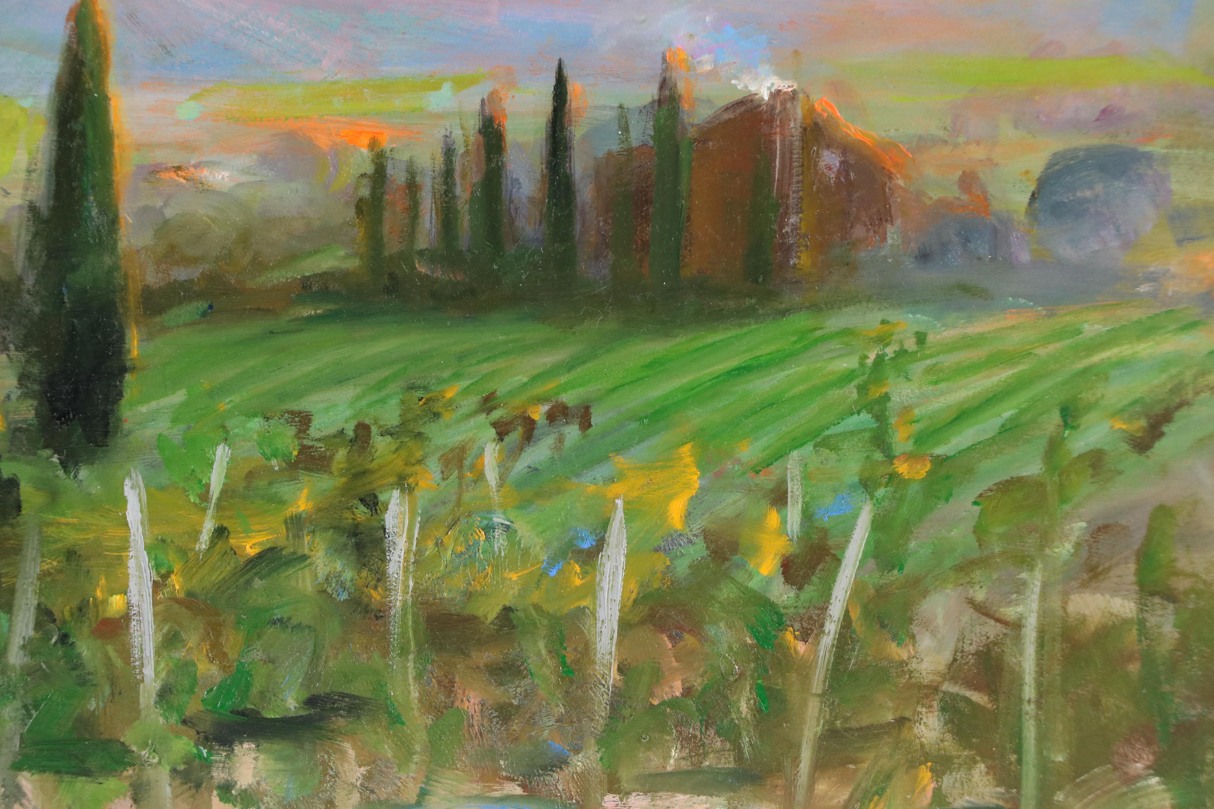 Nino Pippa Oil Painting "Provence - Vineyard in the Rhone Valley," 2021