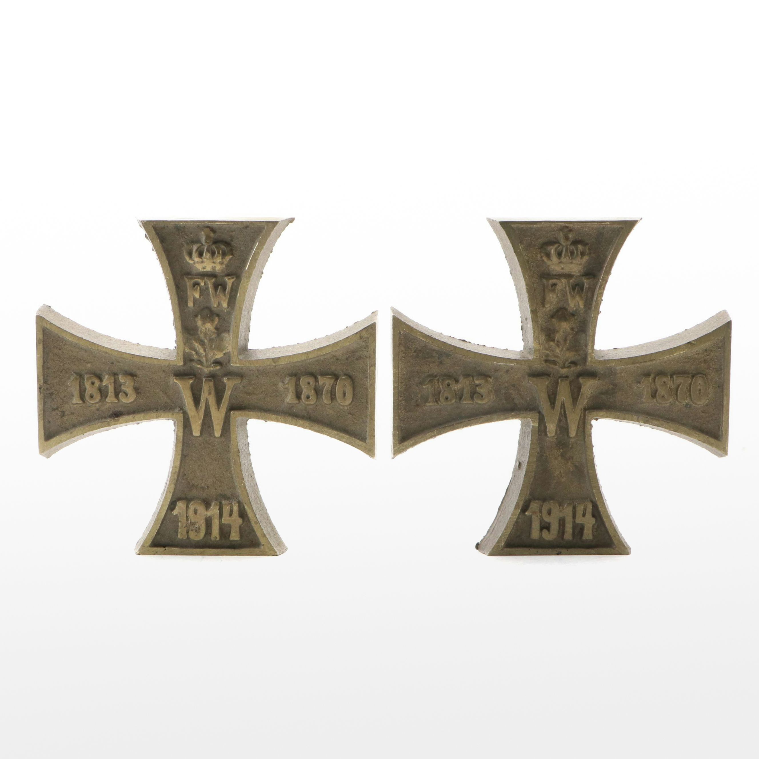 World War I Era Imperial German Iron Cross Paperweights, 1914