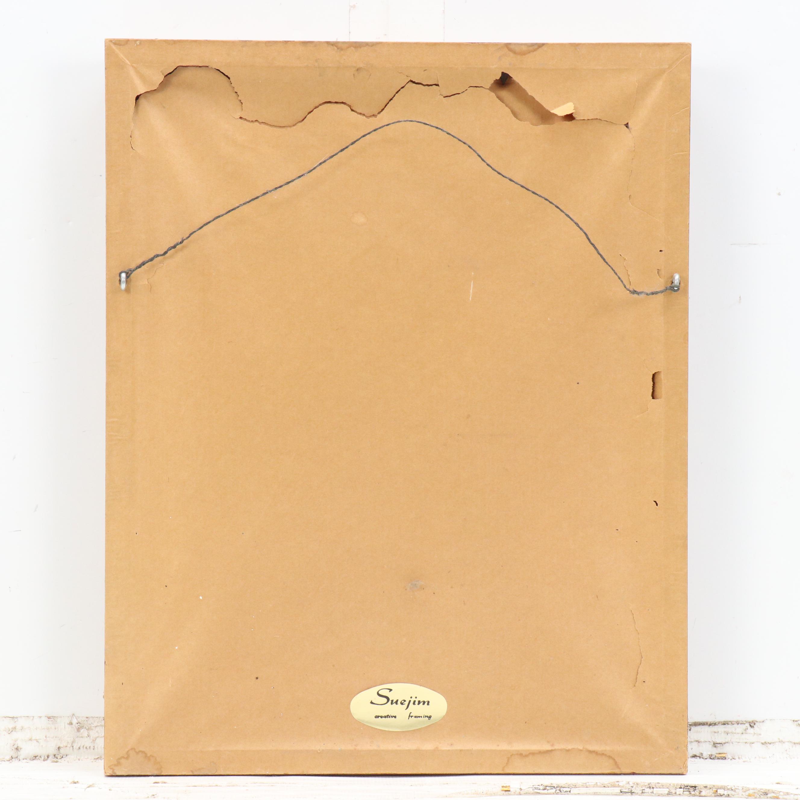 Dimensional Offset Lithograph of Floral Still Life, Late 20th Century