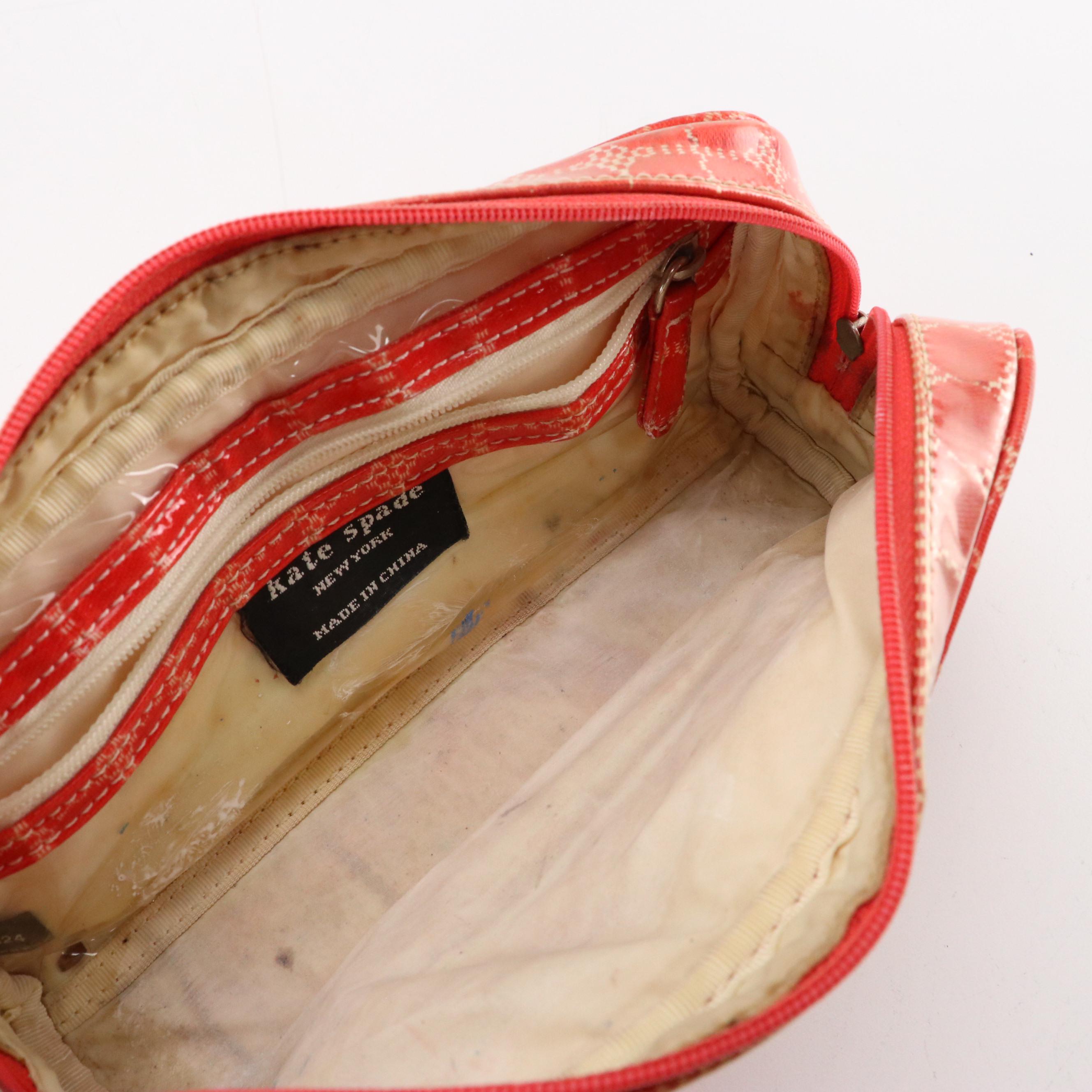 Kate Spade New York Canvas Baguette and Cosmetic Pouch