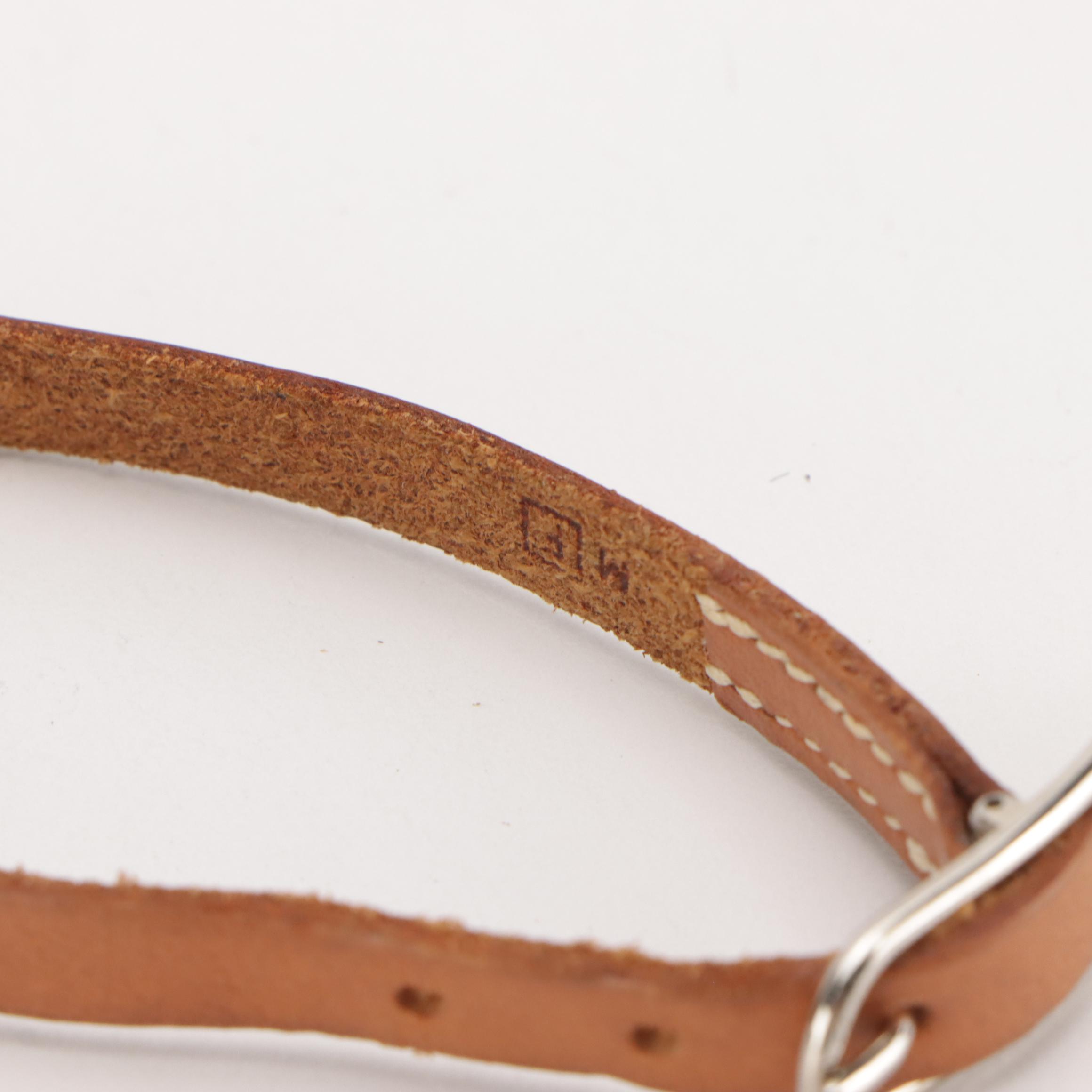 Hermès Behapi Bracelet in Cognac Leather, With Box