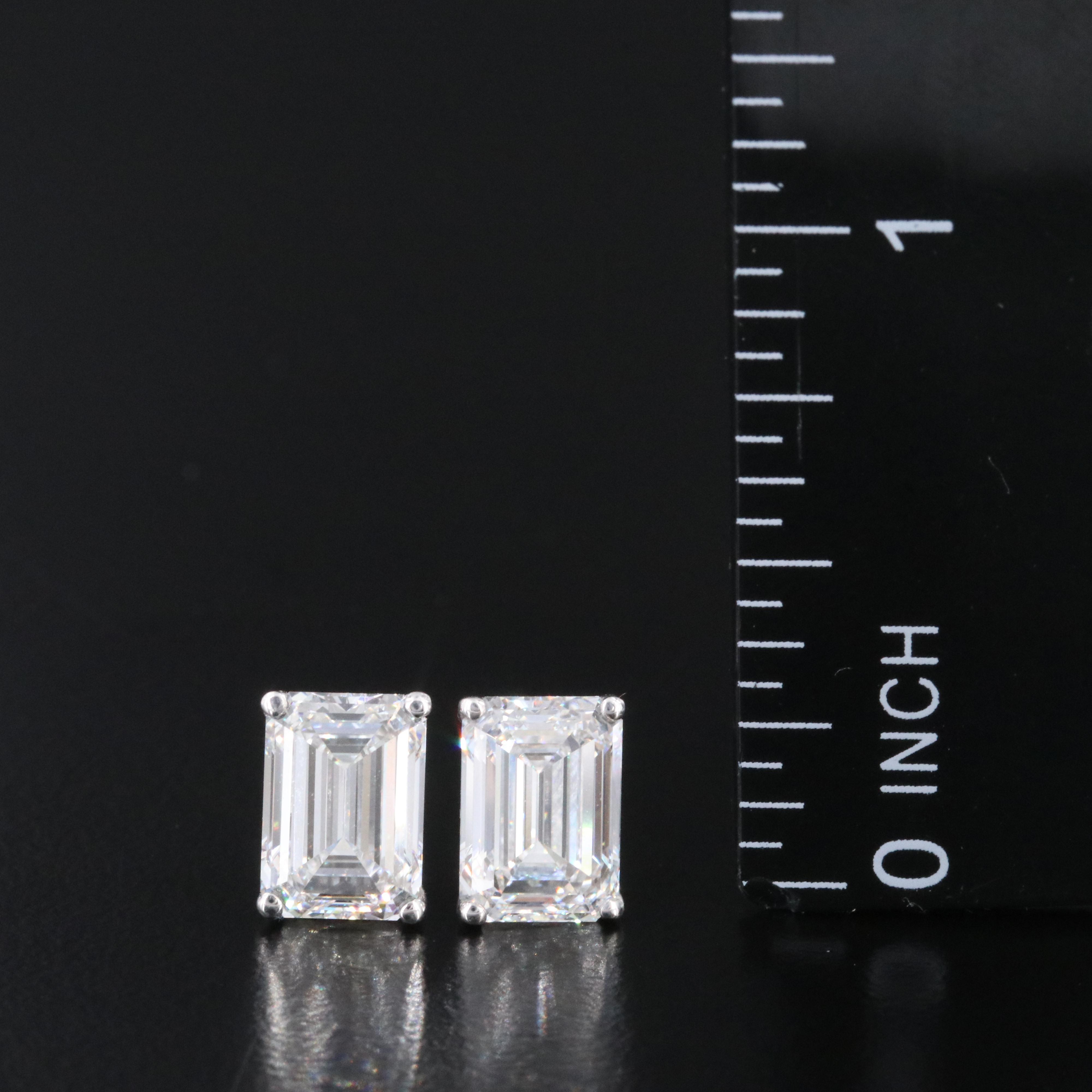 18K 3.88 CTW Lab Grown Diamond Solitaire Stud Earrings with IGI Reports