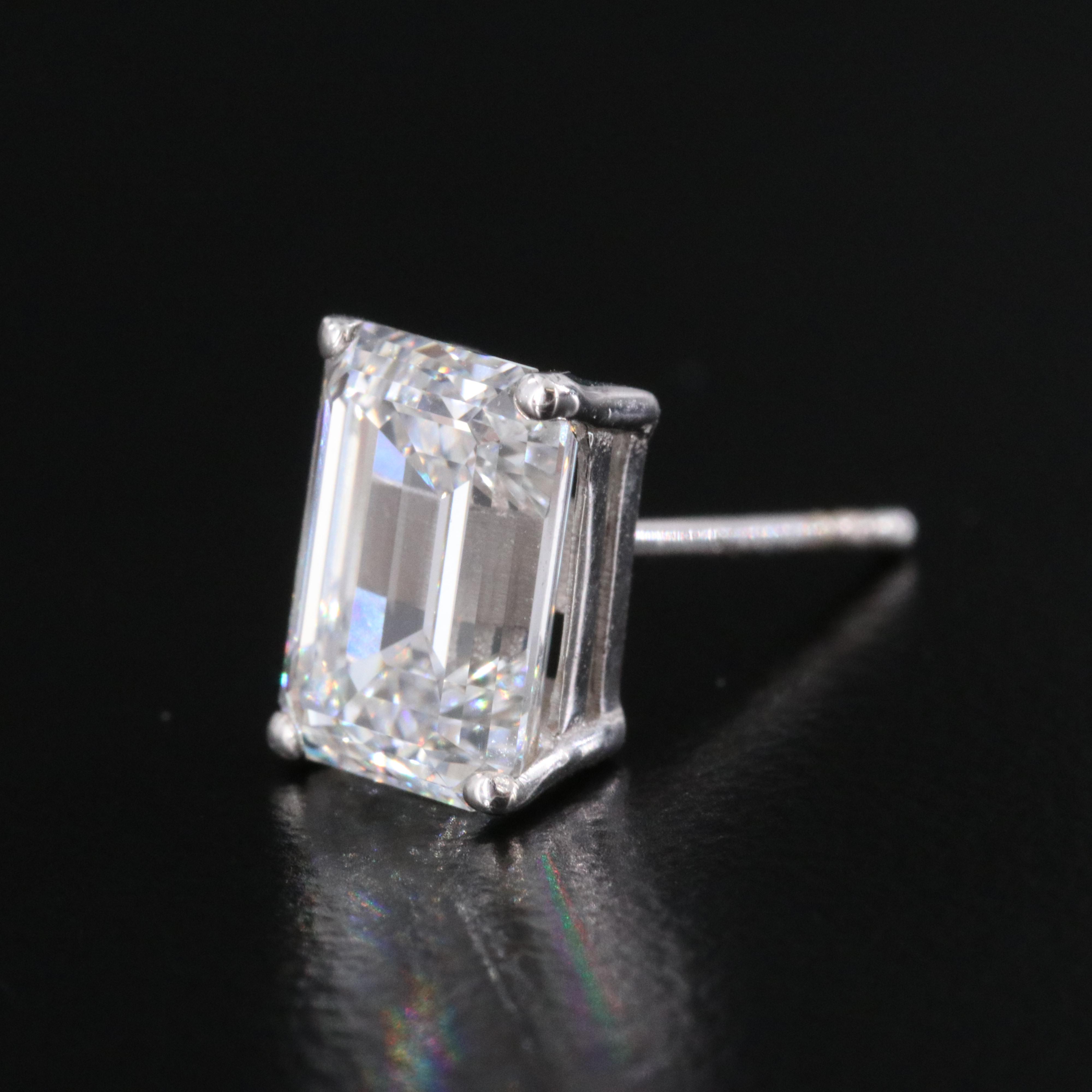 18K 3.88 CTW Lab Grown Diamond Solitaire Stud Earrings with IGI Reports