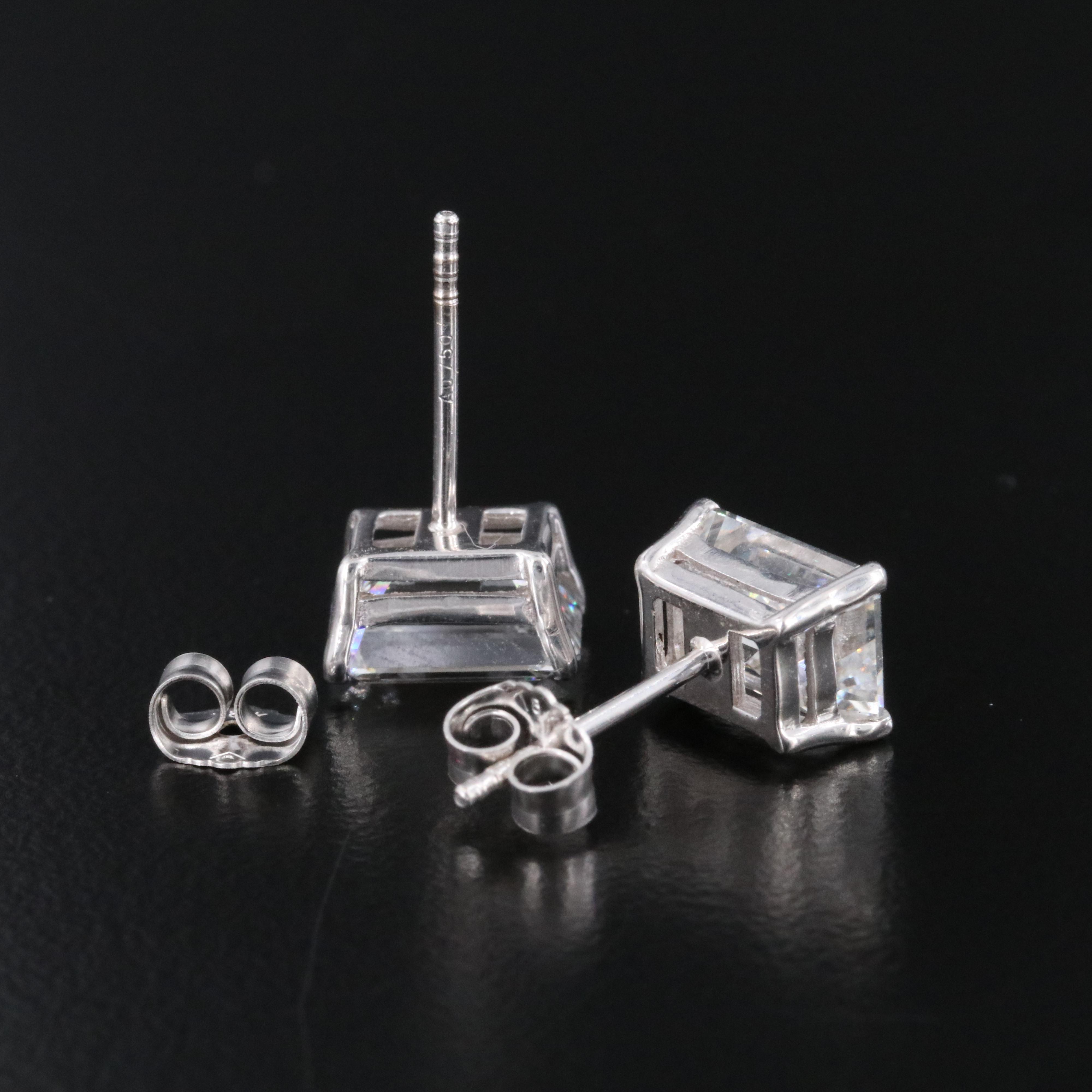 18K 3.88 CTW Lab Grown Diamond Solitaire Stud Earrings with IGI Reports