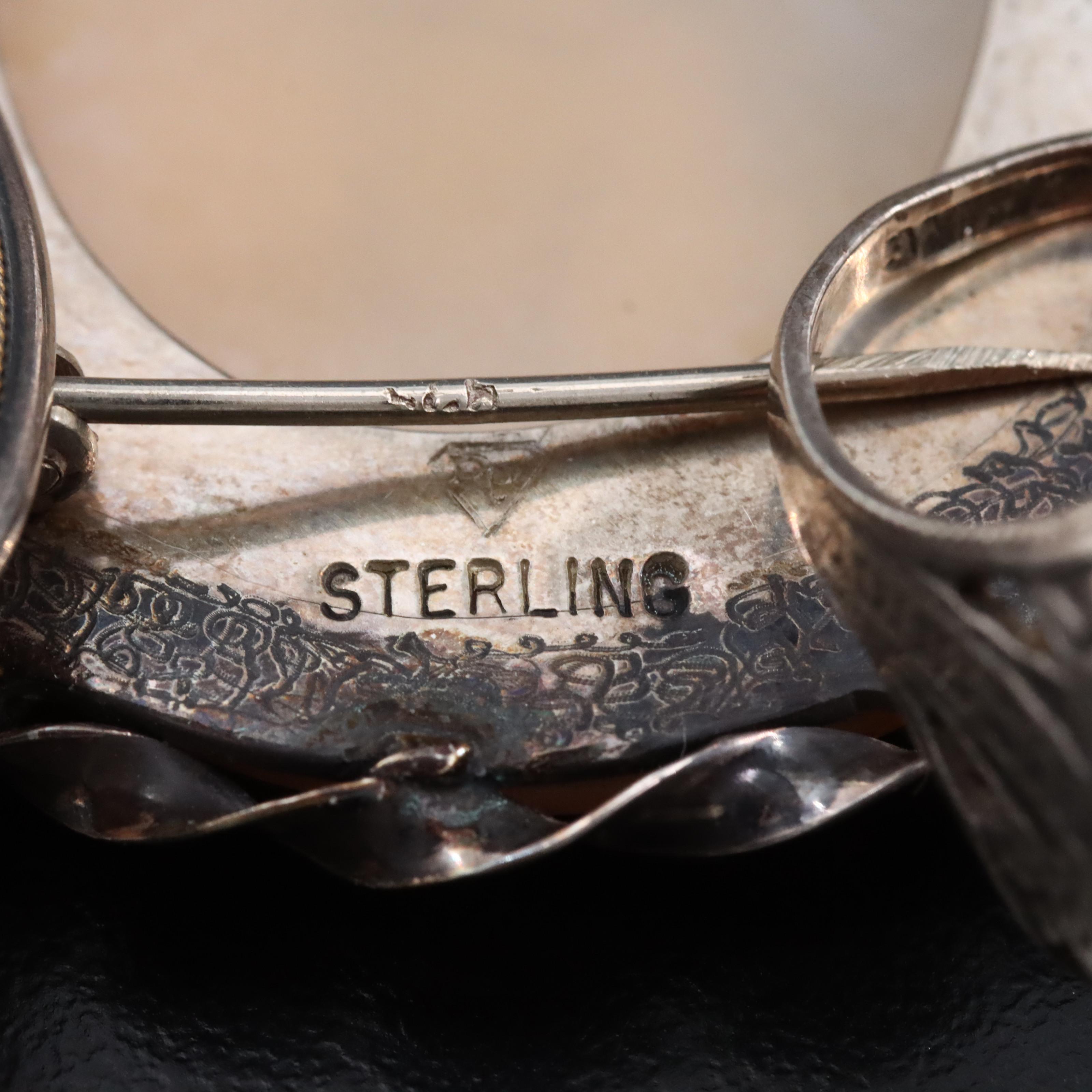 Sterling Shell Cameo Brooches and Ring Including Art Deco and Goddess Artemis