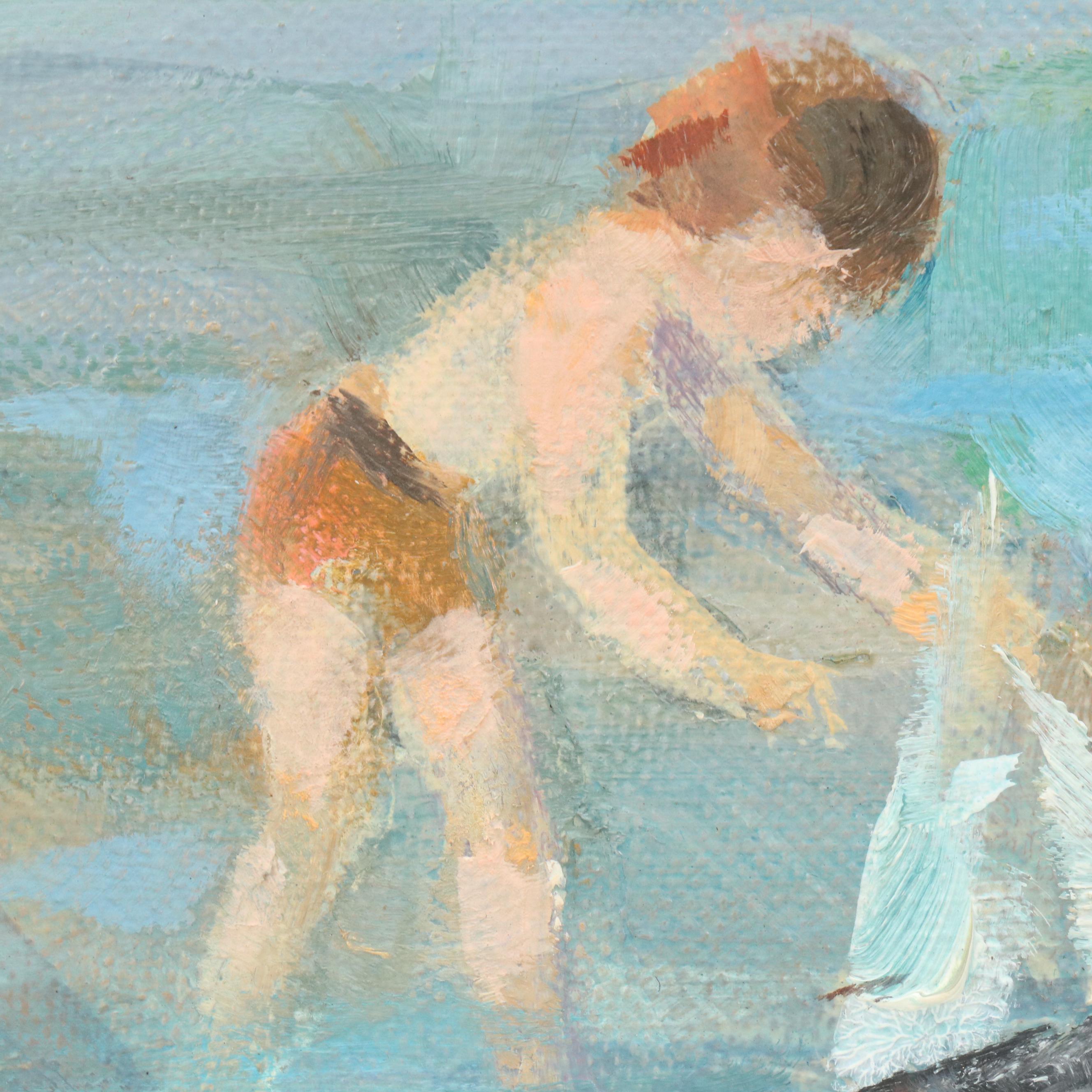 Louis H. Hemsath Beach Landscape with Children Playing, 1982