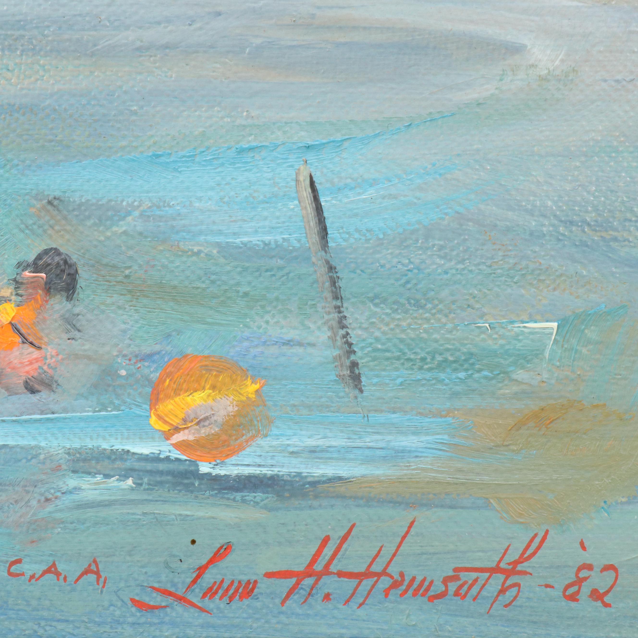 Louis H. Hemsath Beach Landscape with Children Playing, 1982