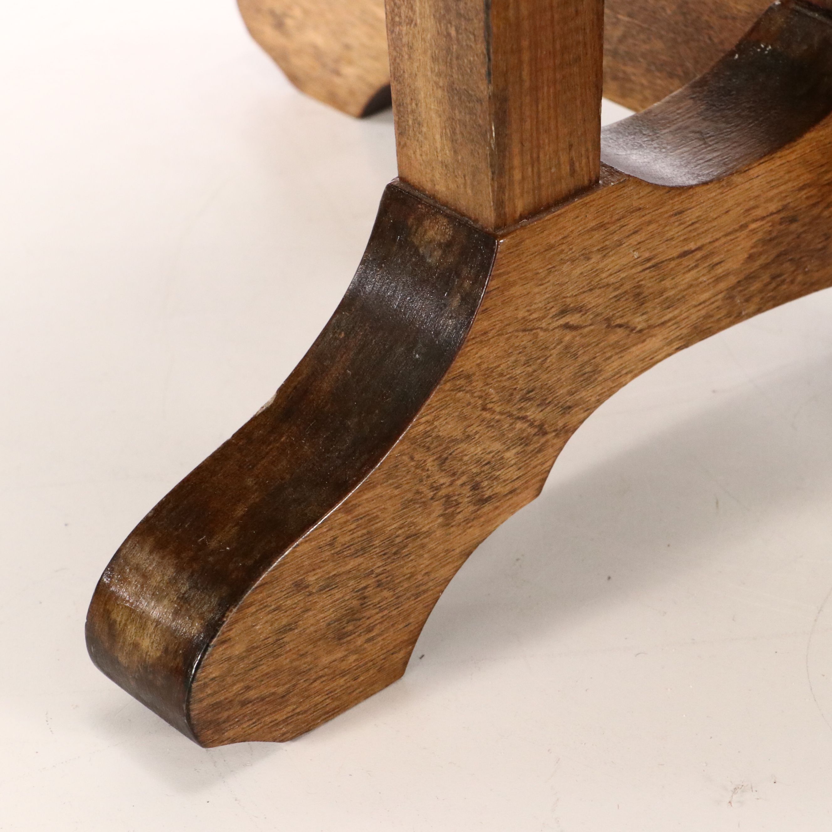 Circular Mahogany Adjustable Swivel Stool