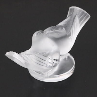 Lalique Society of America "Lovebirds" Frosted Crystal Figurine, 1993 Lalique Society of America "Lovebirds" Frosted Crystal Figurine, 1993