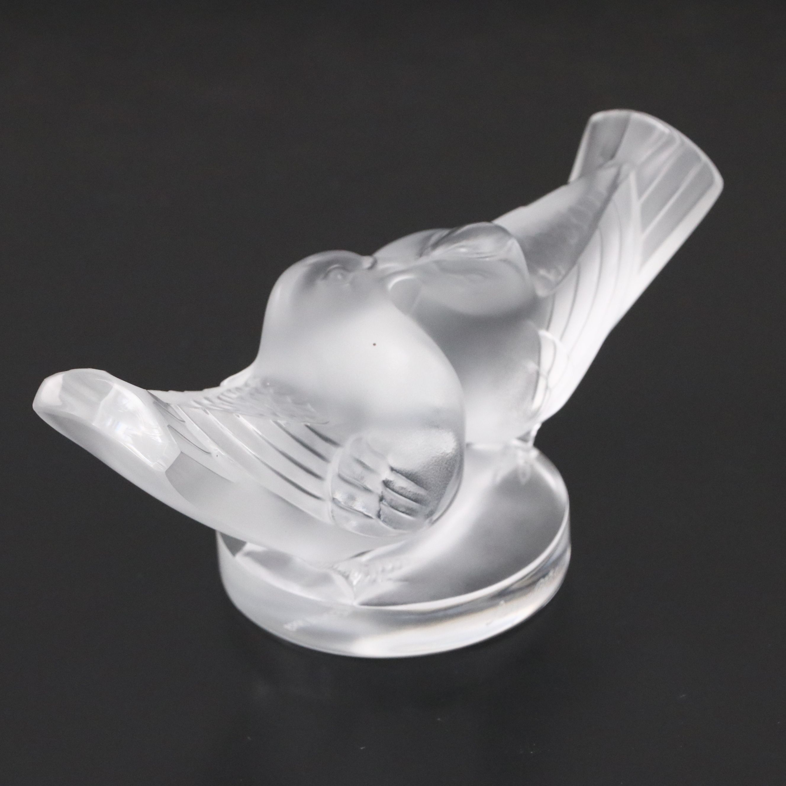 Lalique Society of America "Lovebirds" Frosted Crystal Figurine, 1993