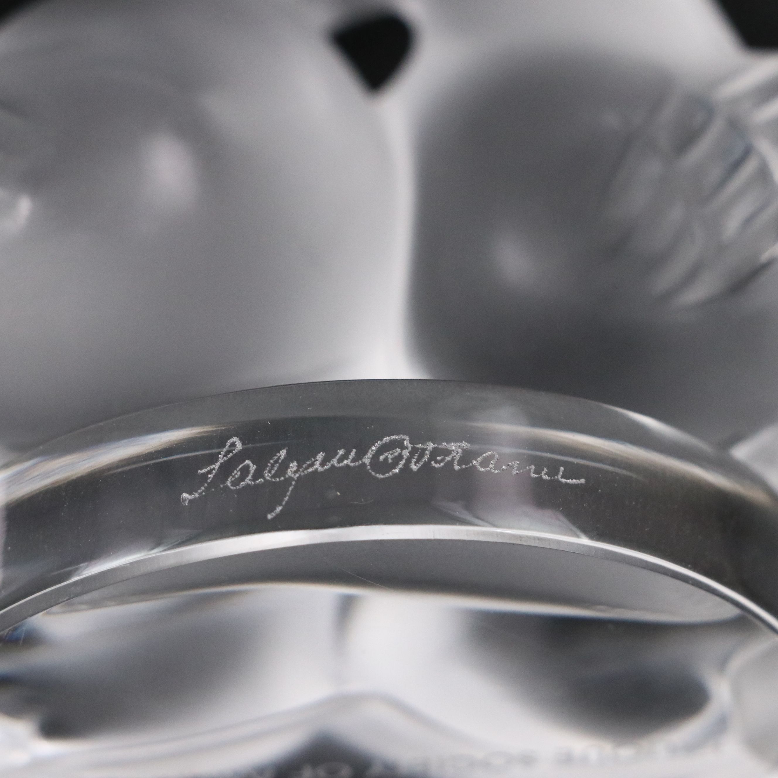 Lalique Society of America "Lovebirds" Frosted Crystal Figurine, 1993